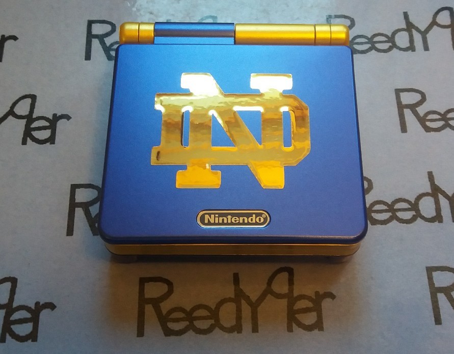 ND Blue & Gold Notre Dame GameBoy Advance SP MINT AGS-101 Bright Nintendo System