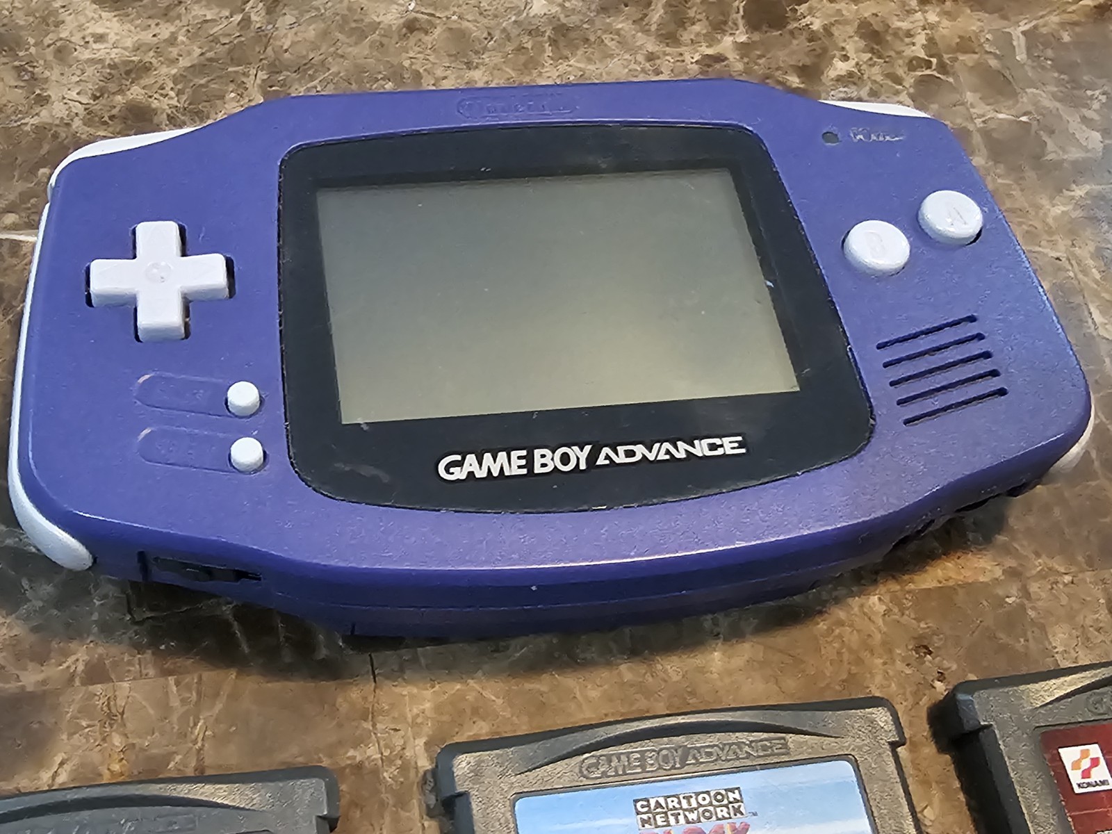 Nintendo Gameboy Advance Indigo Purple AGB-001 Handheld W/6 Games Lord Of Rings