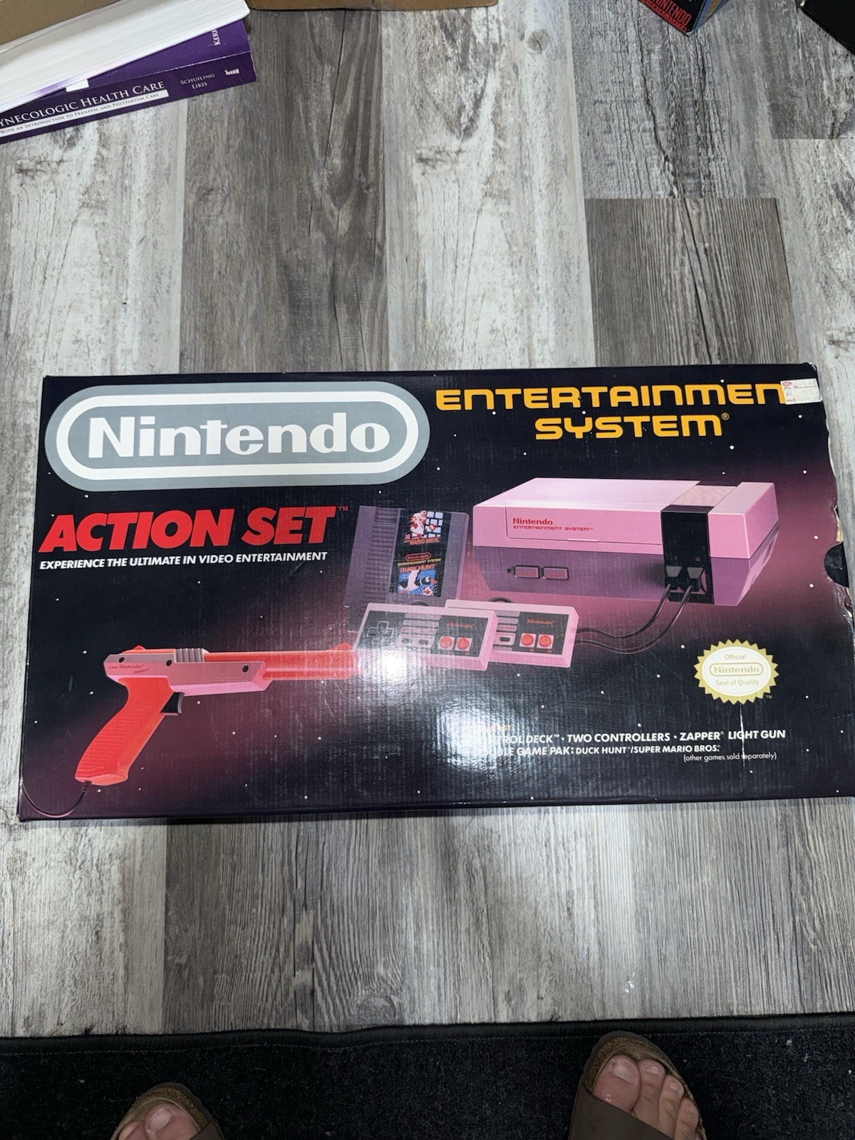Nintendo NES Action Set System Near Complete In Box CIB Tested With Super Mario