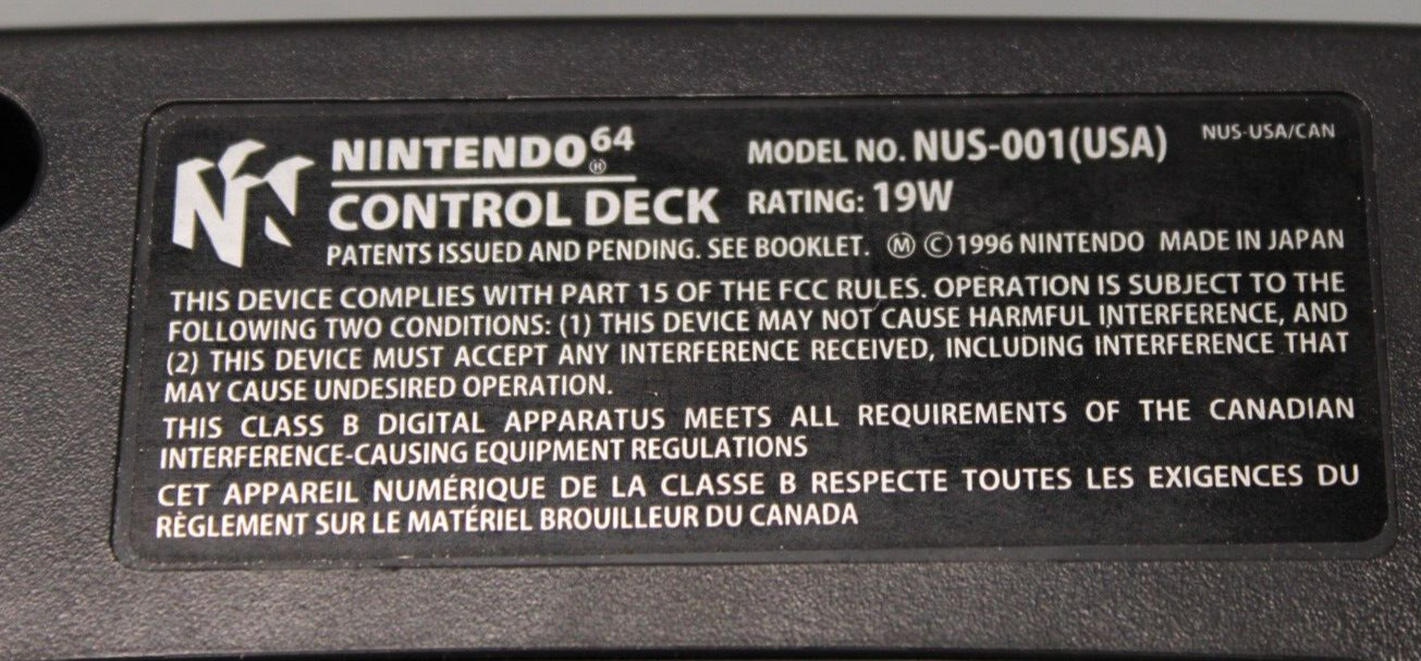NINTENDO 64 SYSTEM CONSOLE NUS-001 (P11002567) Working. W/ one controller