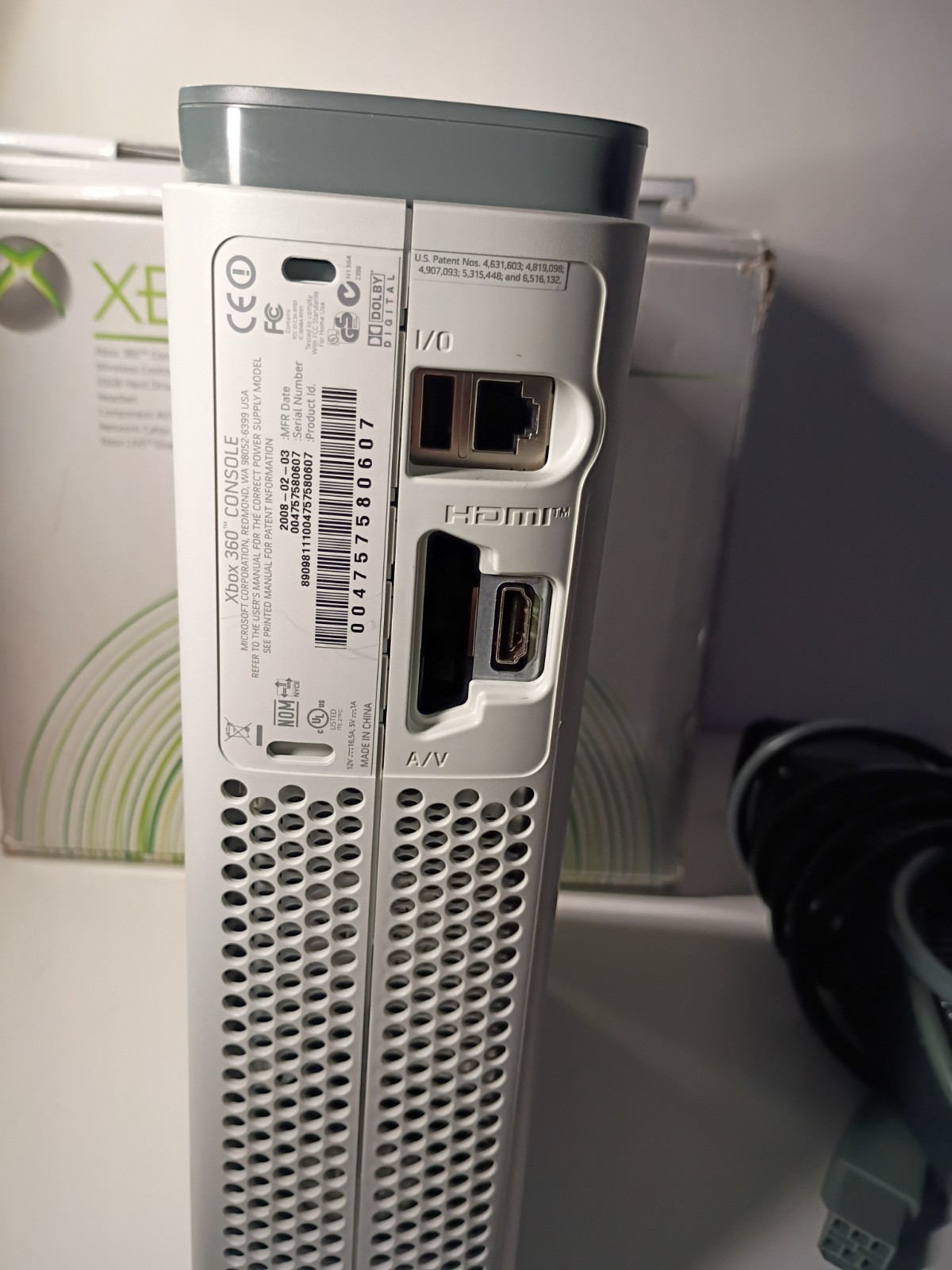 Microsoft Xbox 360 Go Pro Console 20GB Xbox LIVE Silver Power Cord /Headset