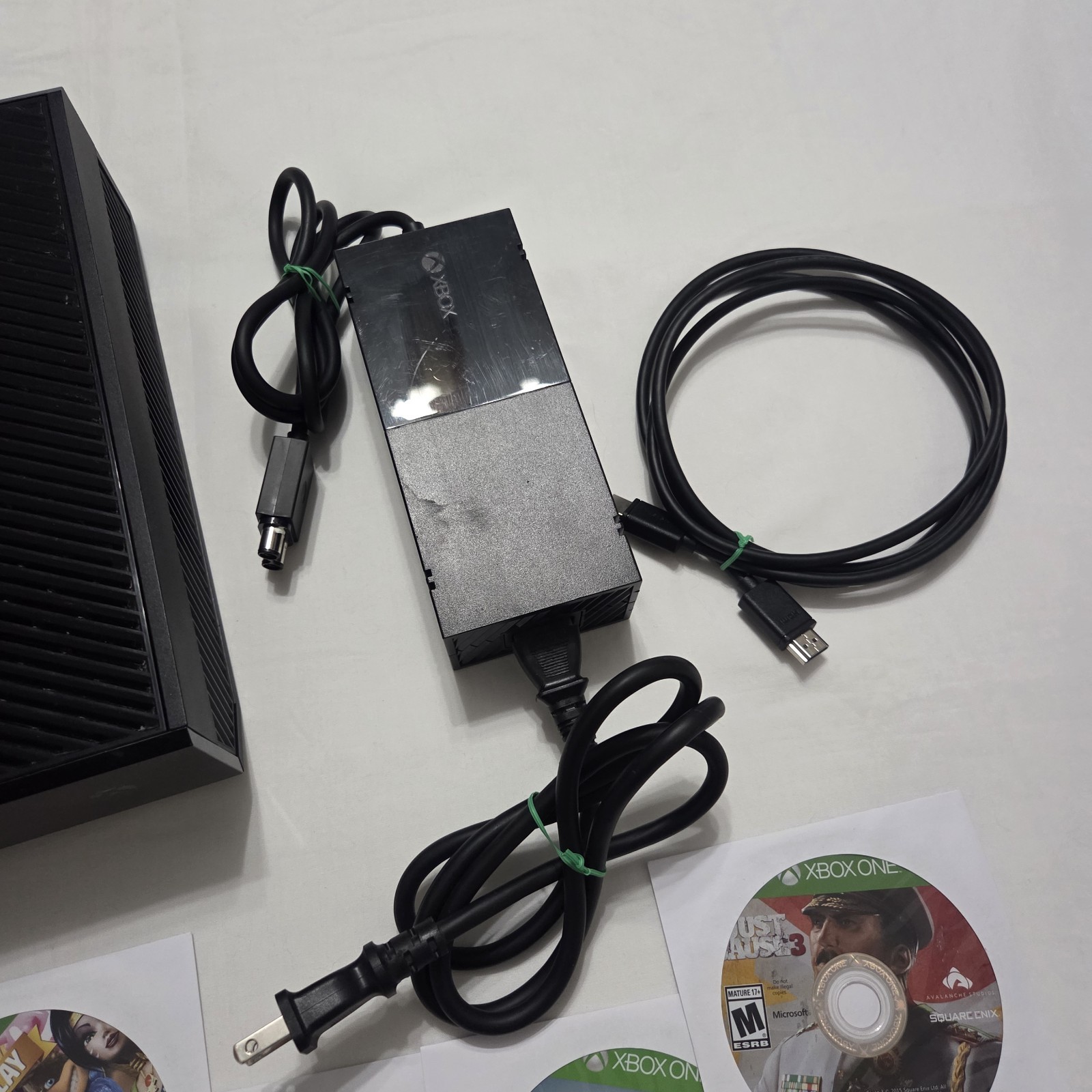 Xbox One Console Bundle w/ Controller, Cables, & 4 Games – Tested Working – READ