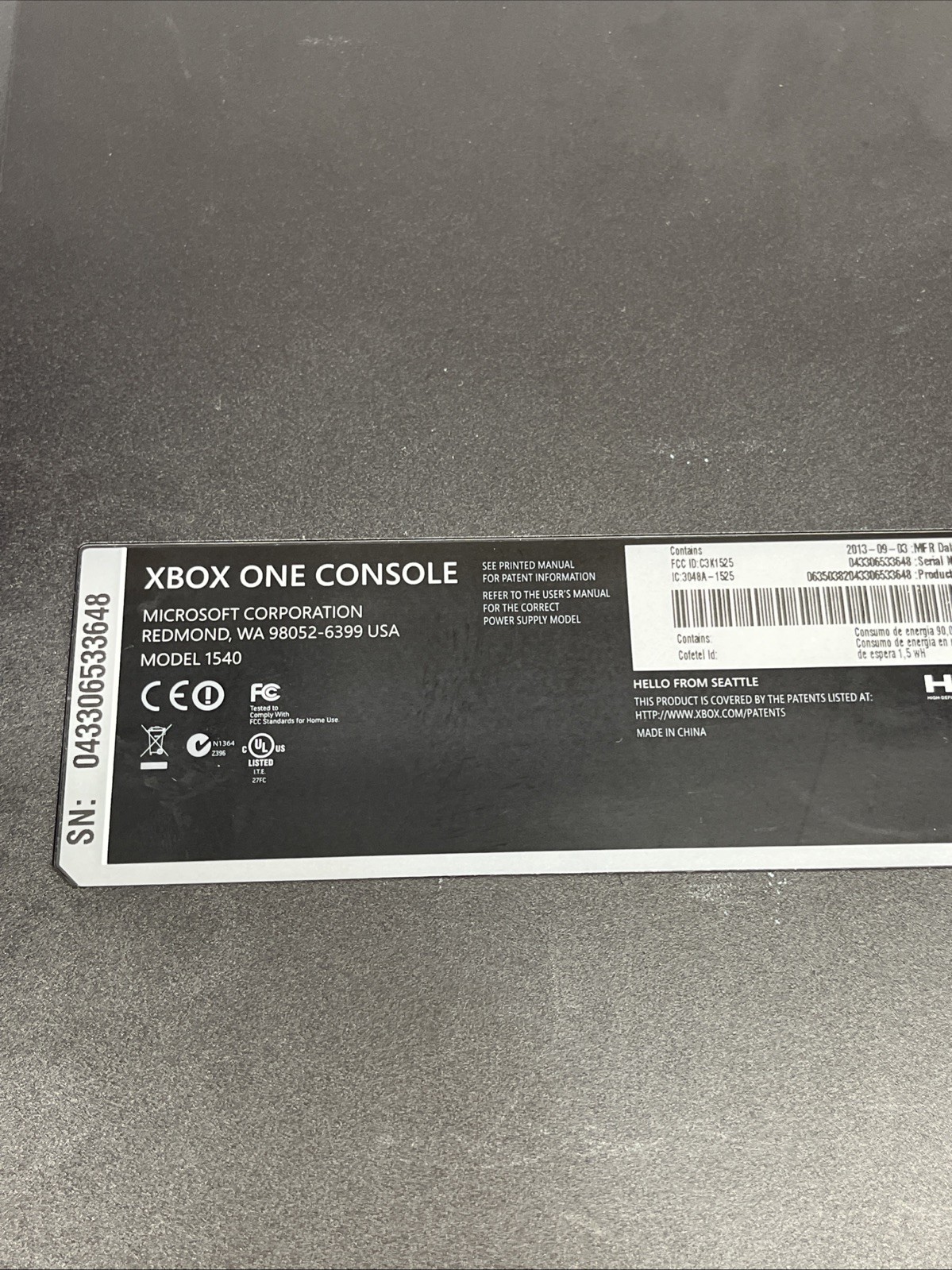 Microsoft Xbox One 500GB Console Gaming System Black 1540 Tested See Working