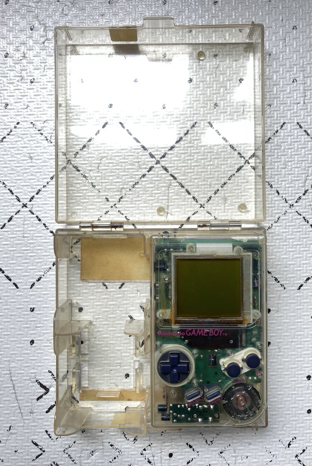 1989 ORIGINAL Nintendo Gameboy CLEAR Play It Loud W/ Matching Orginal Case