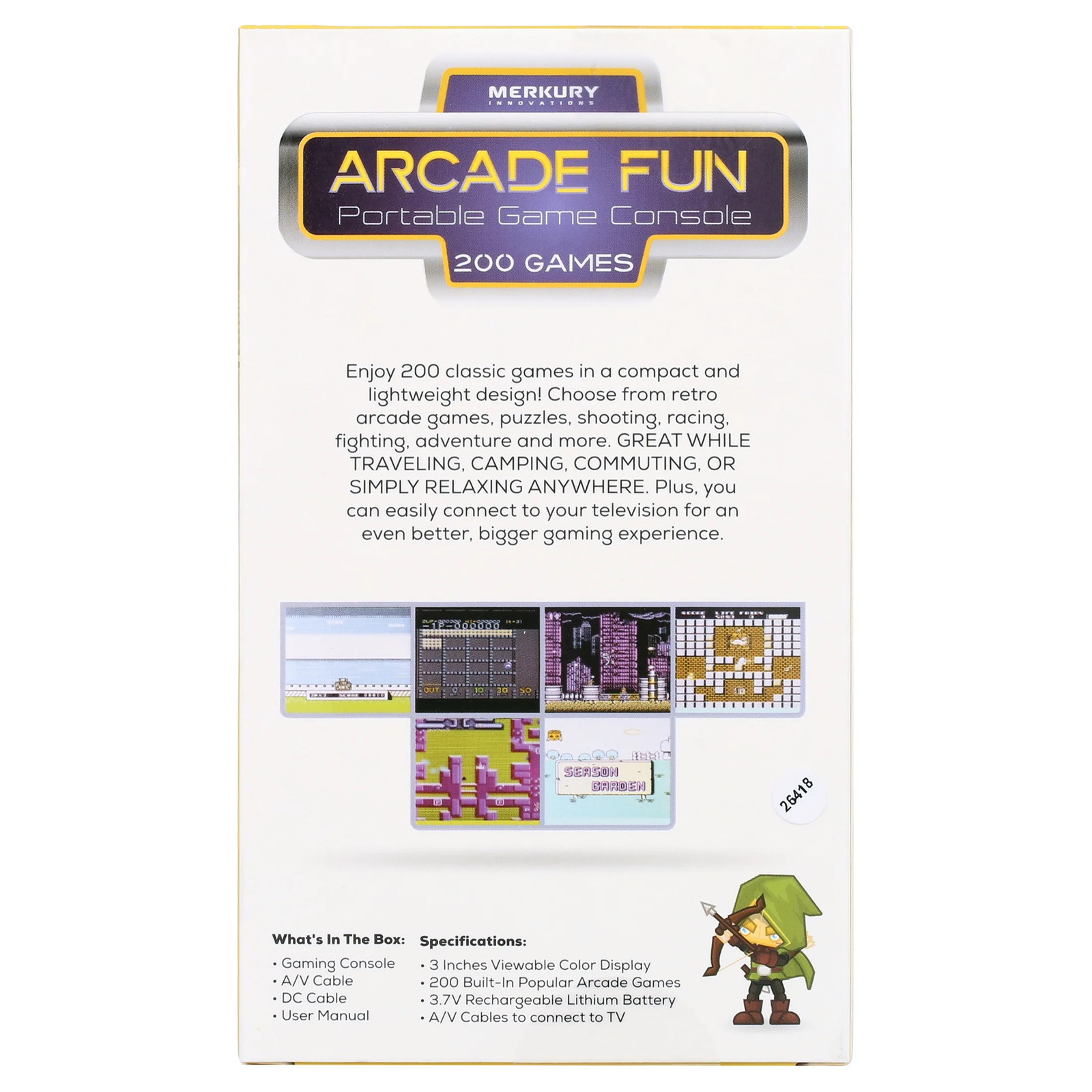 Merkury Innovations Portable Handheld Video Game Console with 200 Classic Games