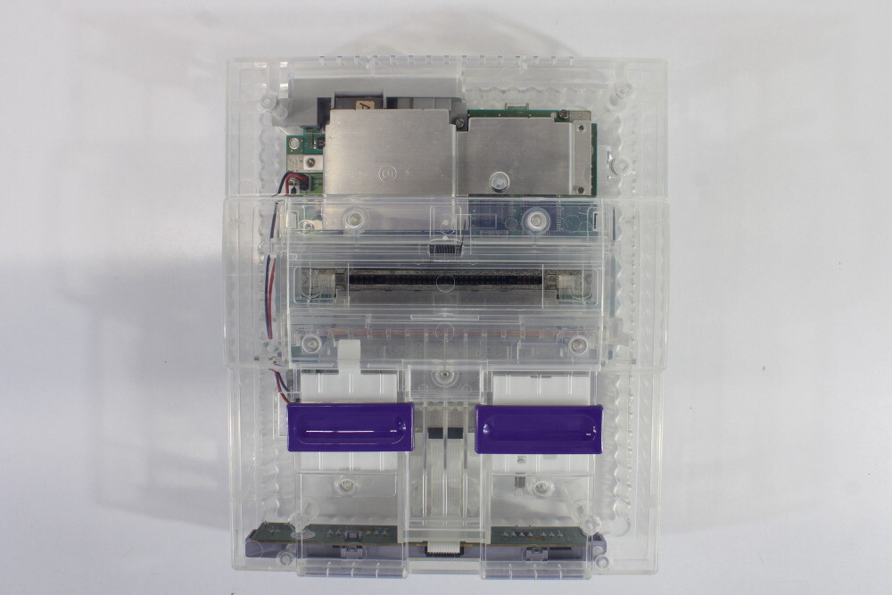 Super Nintendo Transparent Crystal Clear Console SNES SFC Convert AC AV TESTED 2