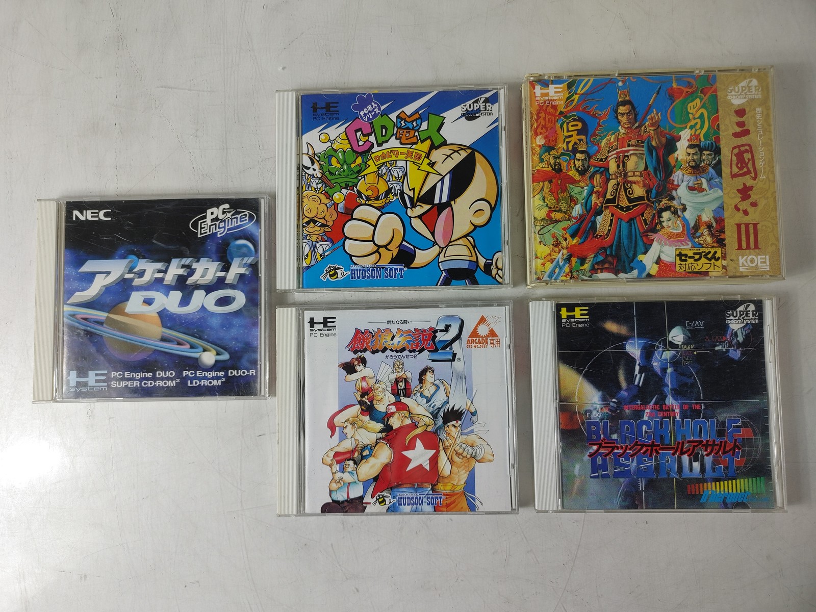PC Engine Duo w/ Controller, 4 Games & Arcade Card 1991 PI-TG8 For Parts
