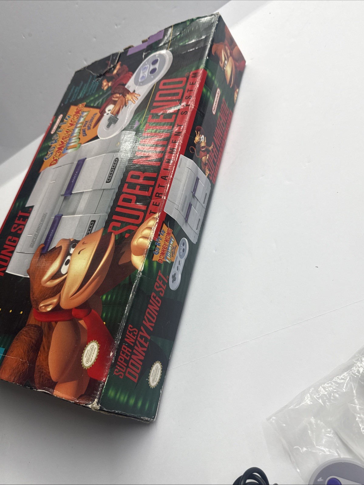 SNES – Super Nintendo Donkey Kong Country Set Console Almost Complete In Box