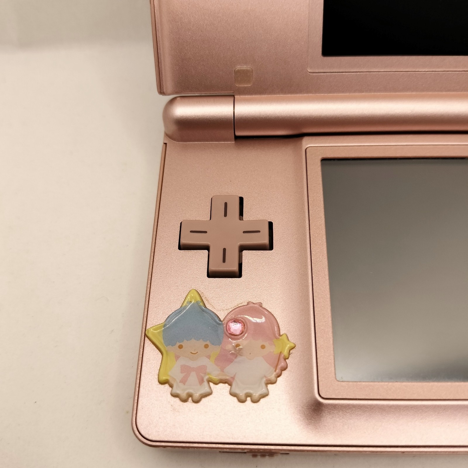 Nintendo DS Lite Metallic Rose Console Cute Sanrio Little Twin Stars Deco Japan
