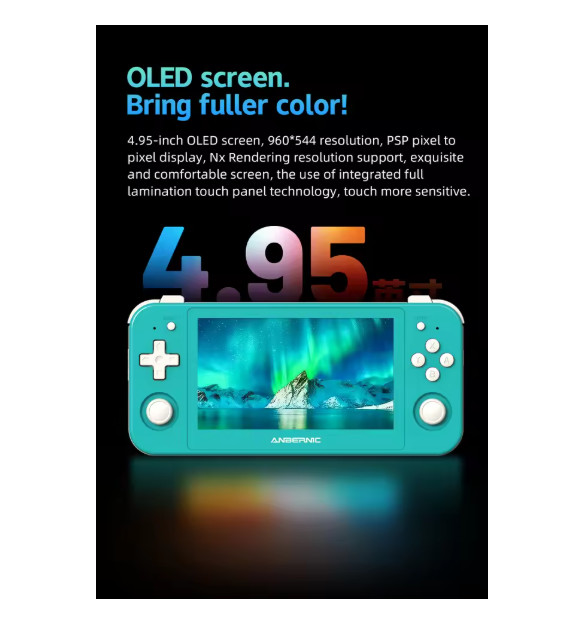 ANBERNIC RG505 Handheld Game Console 4.95″ OLED Screen Android 12 Unisoc T618 12