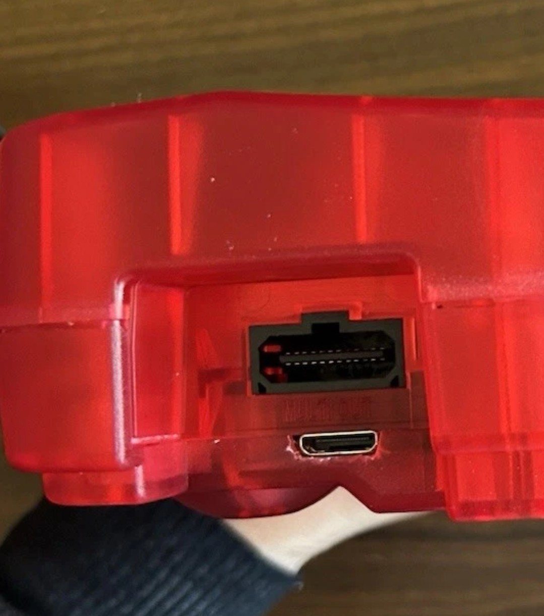 N64 clear red Nintendo- hdmi Mod-cables & controller included- FAST SHIPPING