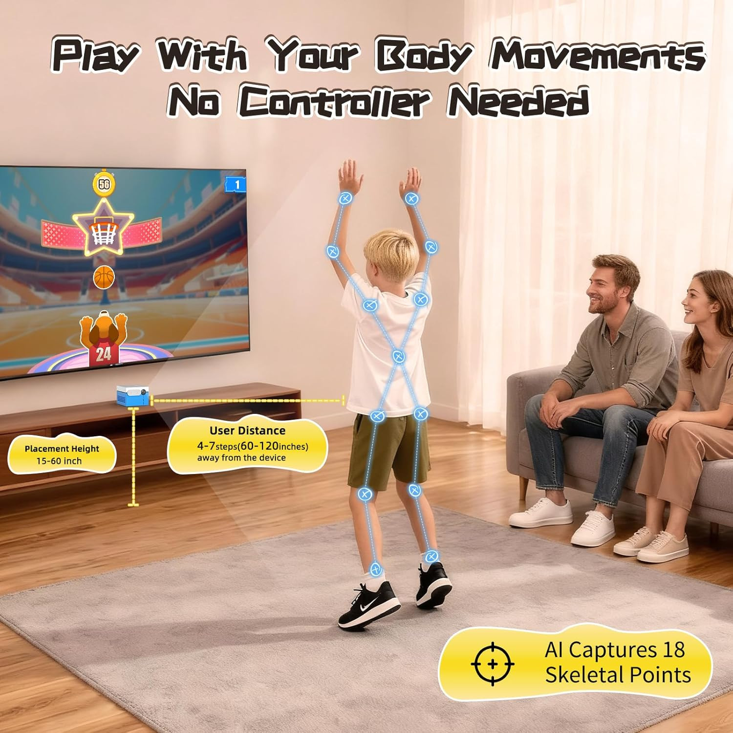 KINHANK Motionx – Motion Sensing Game Console for Kids&Families with 41 Games +