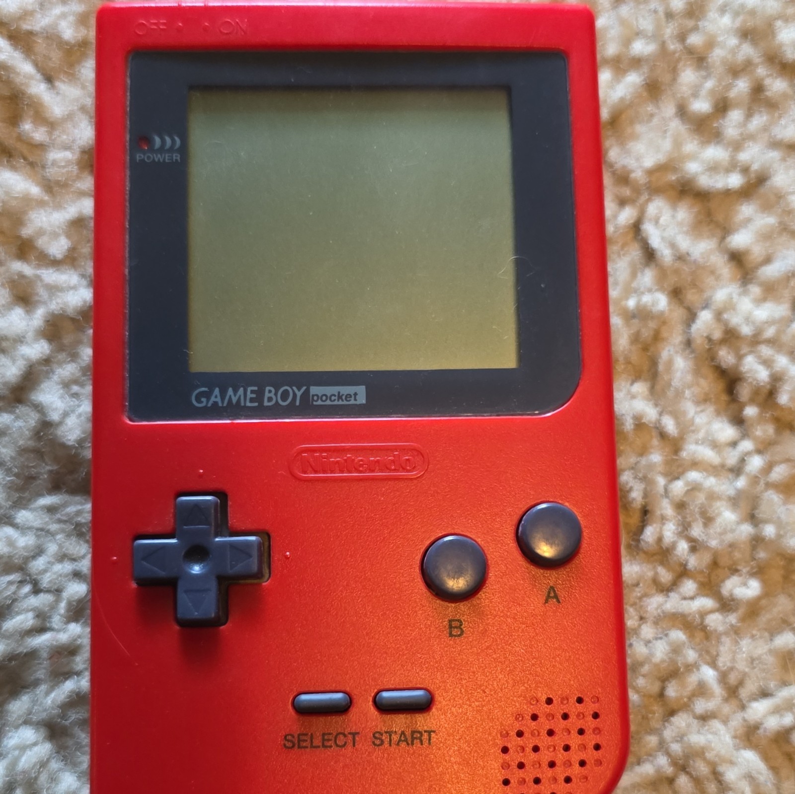 Nintendo Game Boy Pocket Red Handheld System MGB-001 Headphone Jack Game Boy