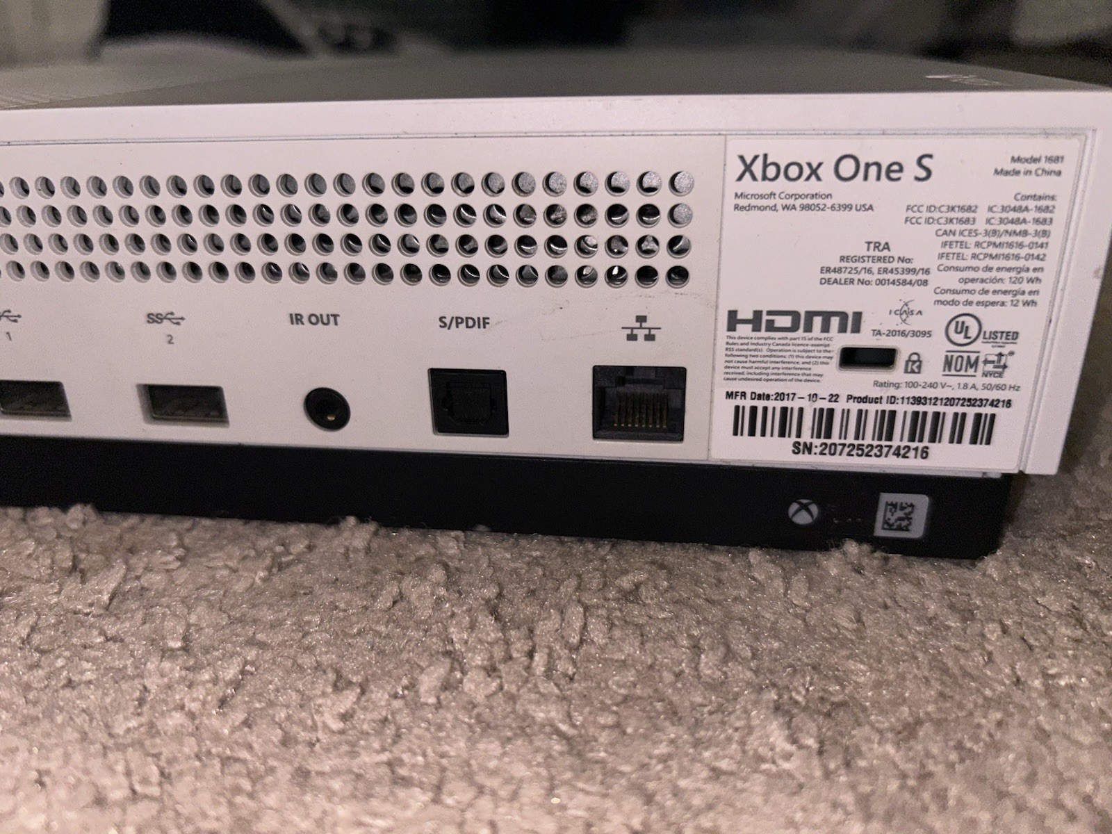 Microsoft Xbox One S – For Parts/ Not Tested