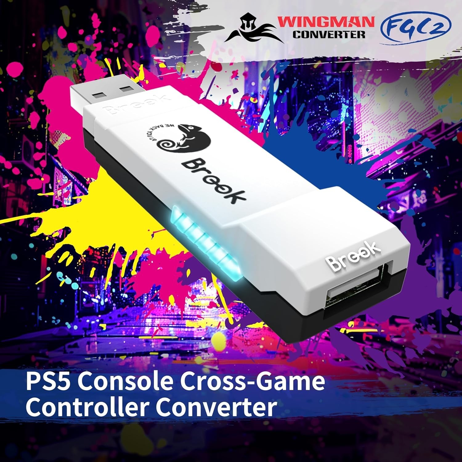 Brook Wingman FGC2 Converter Arcade Joystick Adapter Gamepad for PS5 & PC