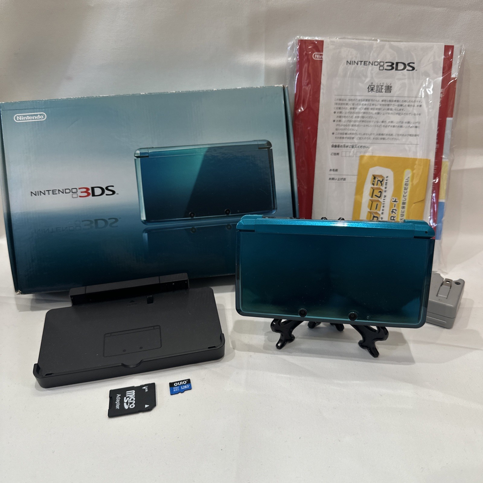 *TESTED* JAPANESE Nintendo 3DS Aqua Blue Console Complete In Box CIB #G68