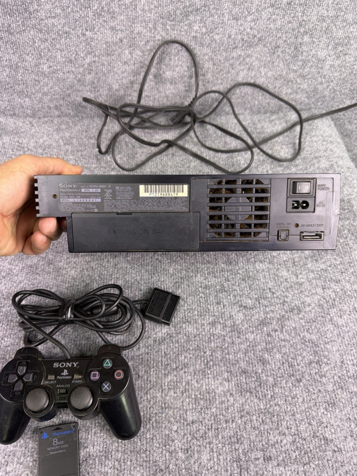 Sony PlayStation 2 SCPH-30001 R Black NTSC-U/C Home Console 1 Controller