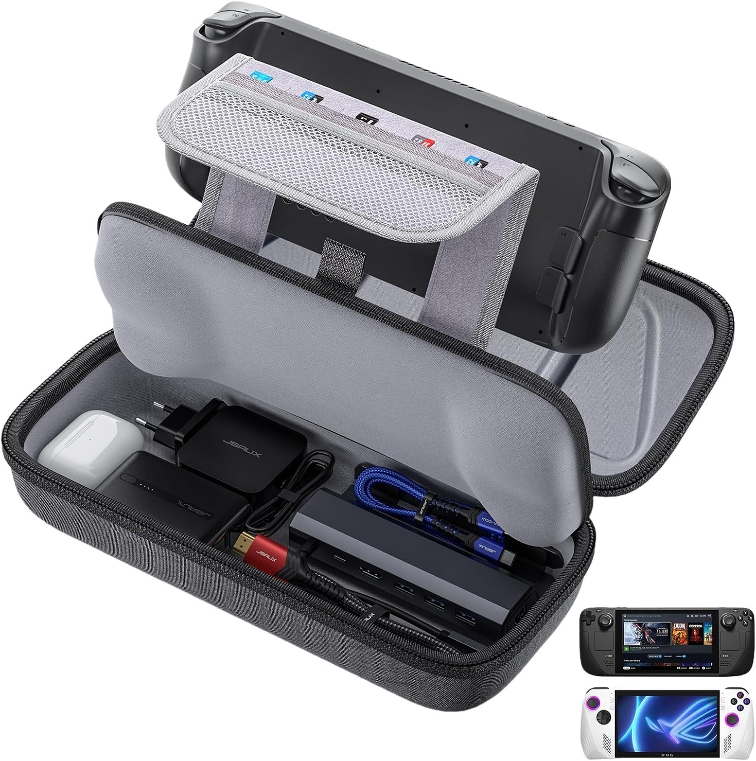 Elegant Hard Shell Carrying Case for Steam Deck & ROG Ally – Portable Protection