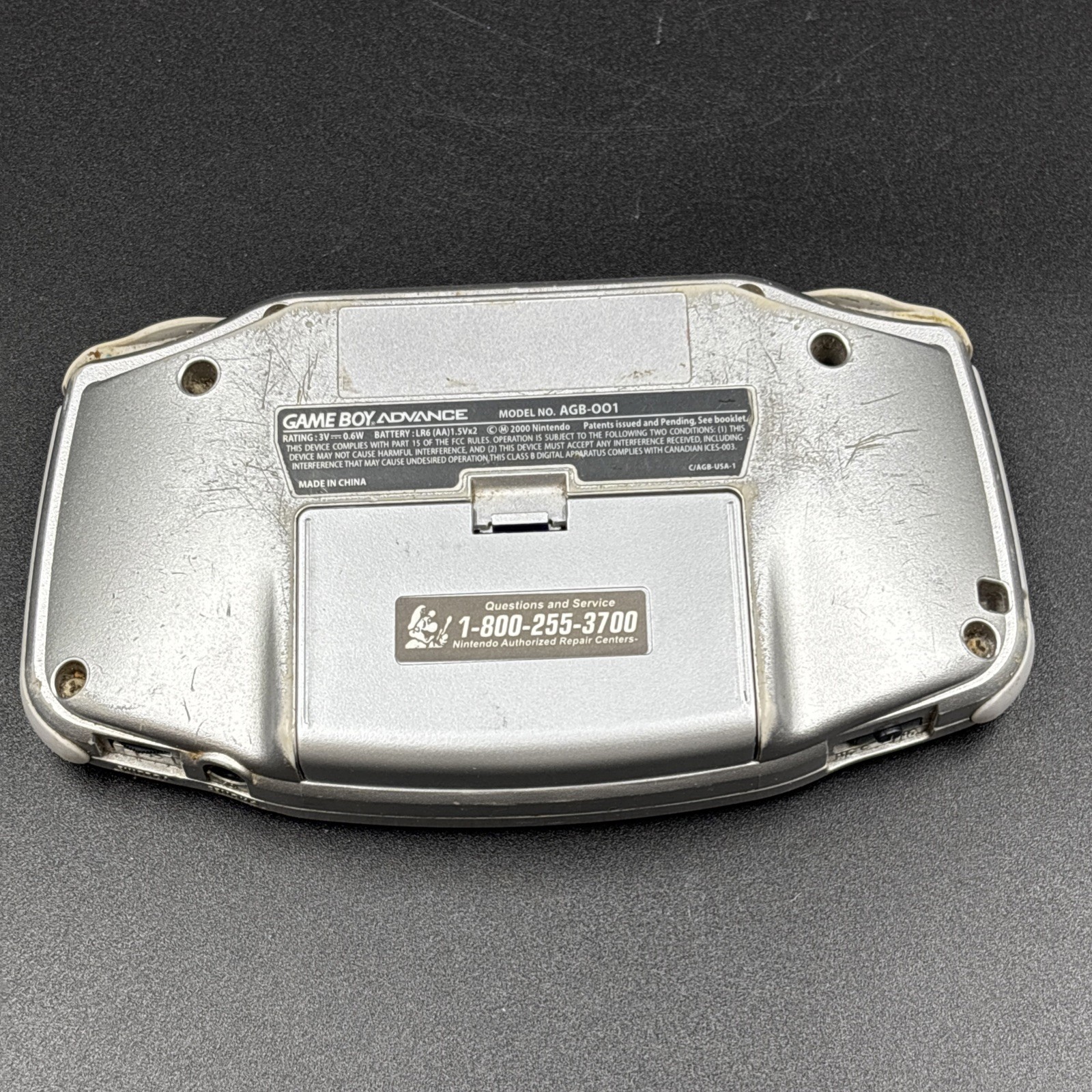 Nintendo Gameboy Advance GBA Platinum Silver Handheld Console AGB-001 Tested