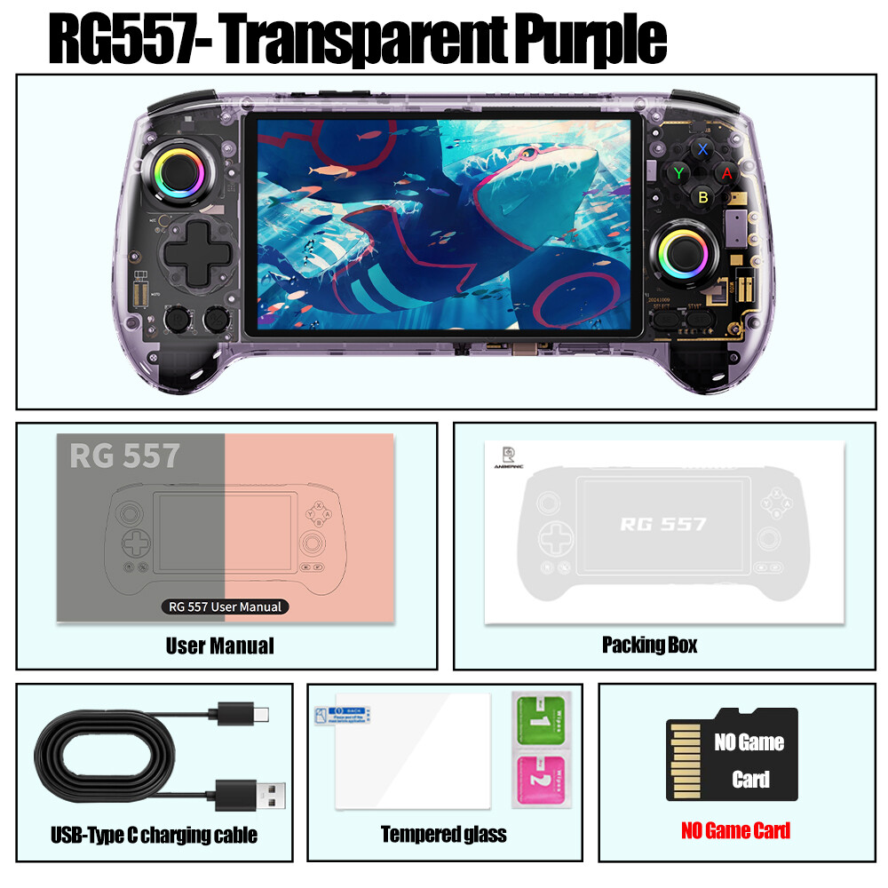 ANBERNIC RG557 Handheld Game Console Android 14 5.48′ AMOLED Screen 256G 8K+Game