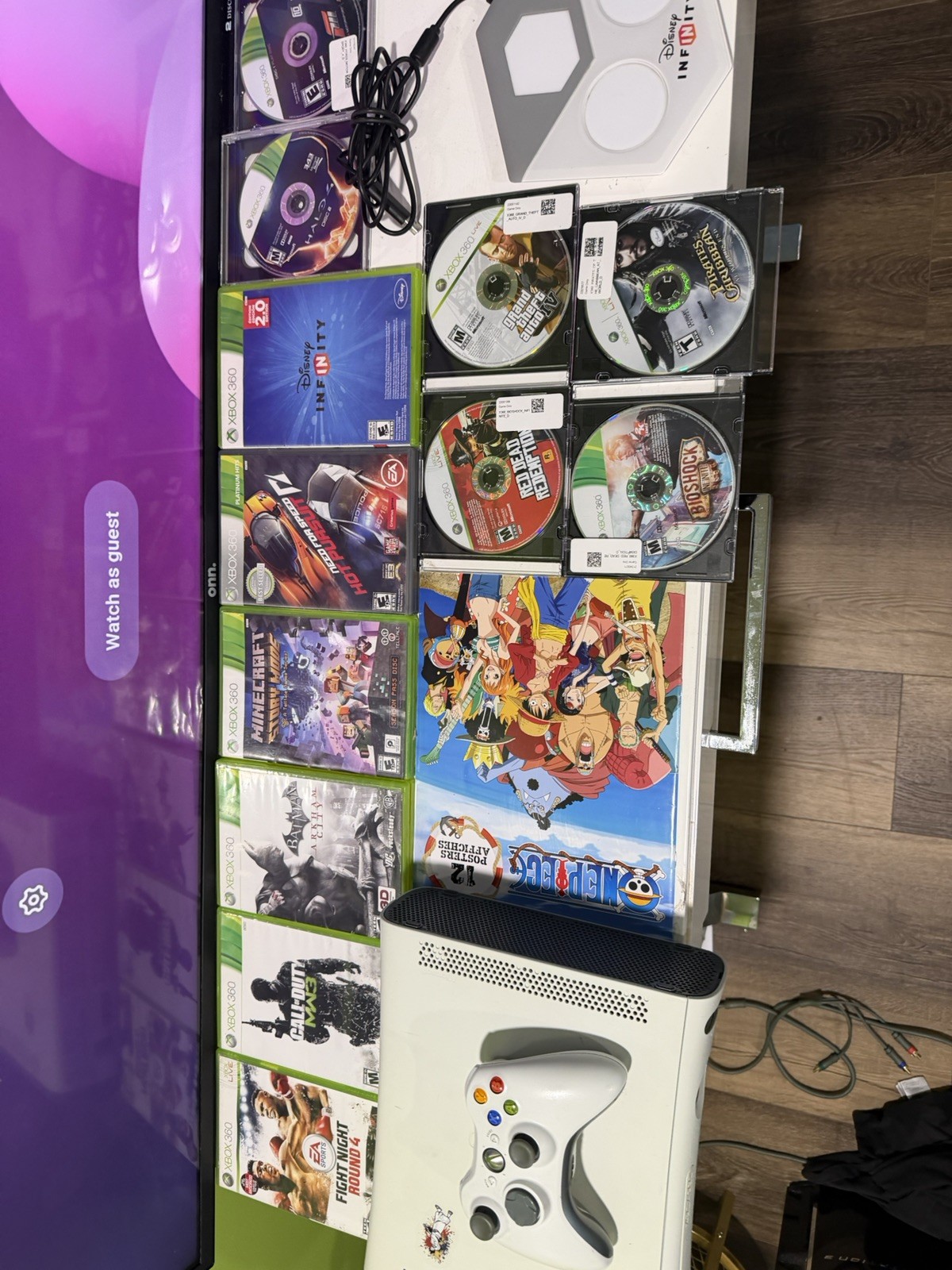 Xbox 360 Core White Console Bundle With 18 Games And Cords
