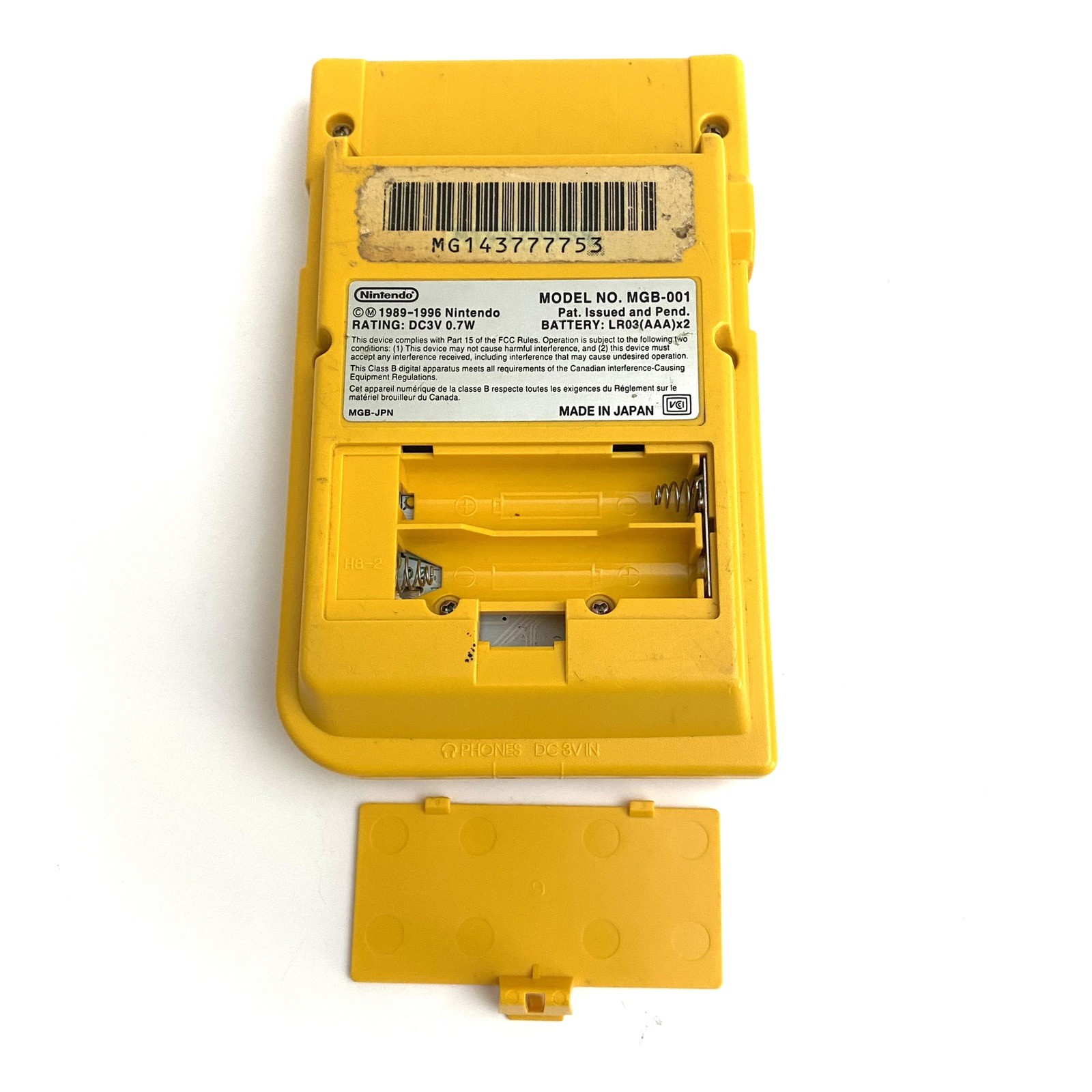 Nintendo Game Boy Pocket MGB-001 Yellow Handheld Console Retro Gaming