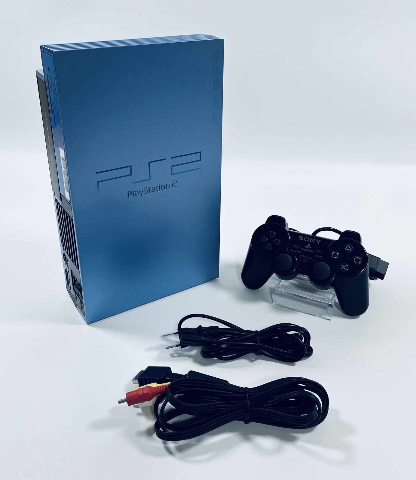 ✨Sony PS2 Aqua Blue Console SCPH-39000 Controller Cables NTSC-J Japan Tested✨