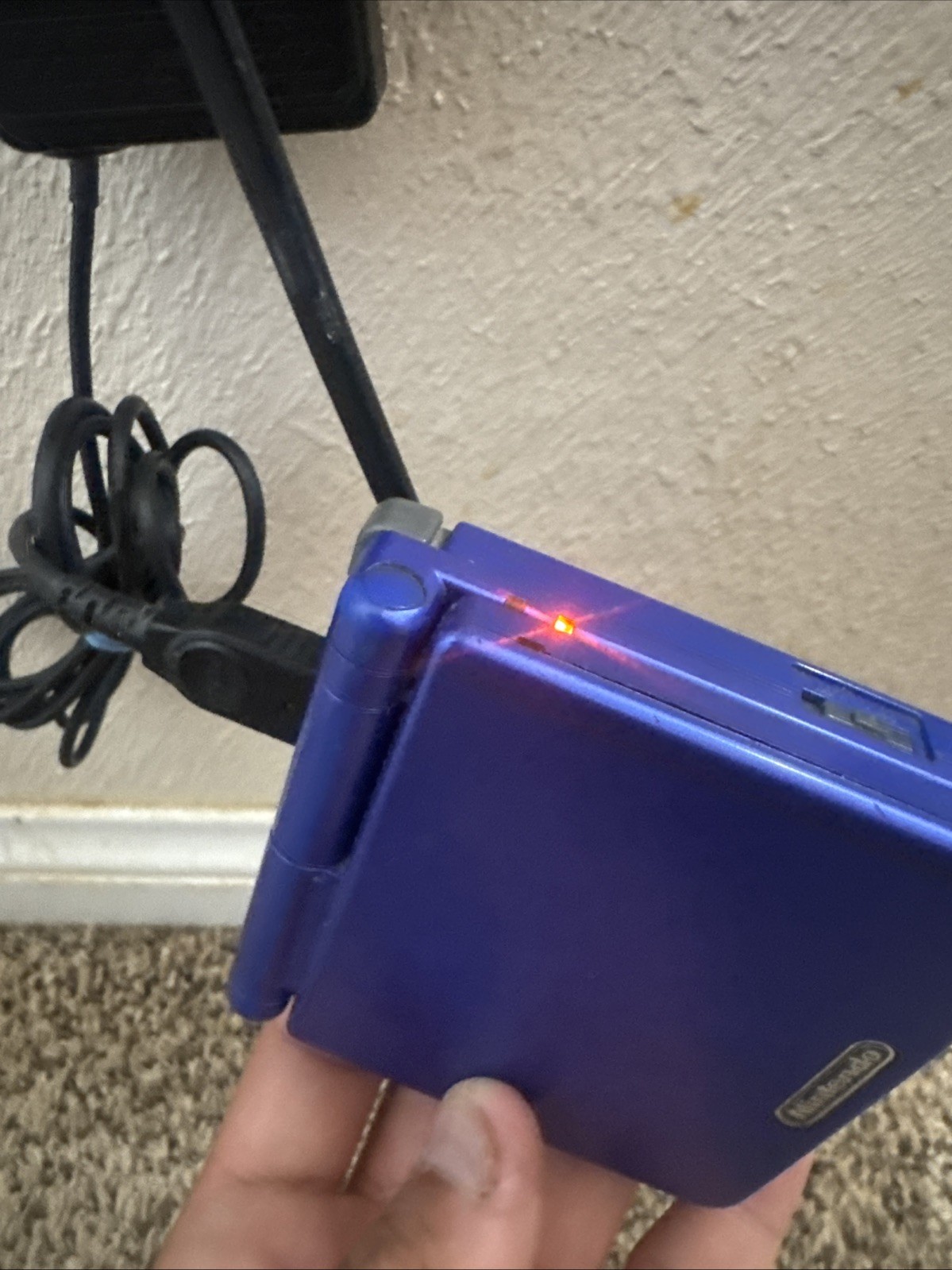 Nintendo Gameboy Advance SP Handheld System Console Blue W/ OG Charger TESTED