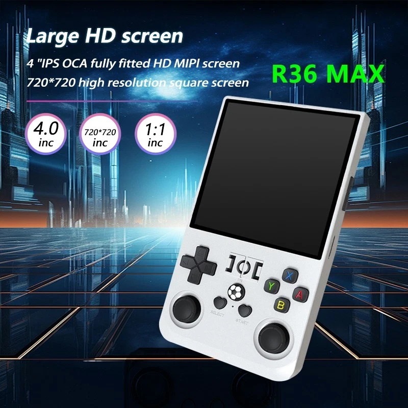 128GB,R36MAX Handheld Game Console 4.0 Inch IPS Screen,22000+ Games, Video Games