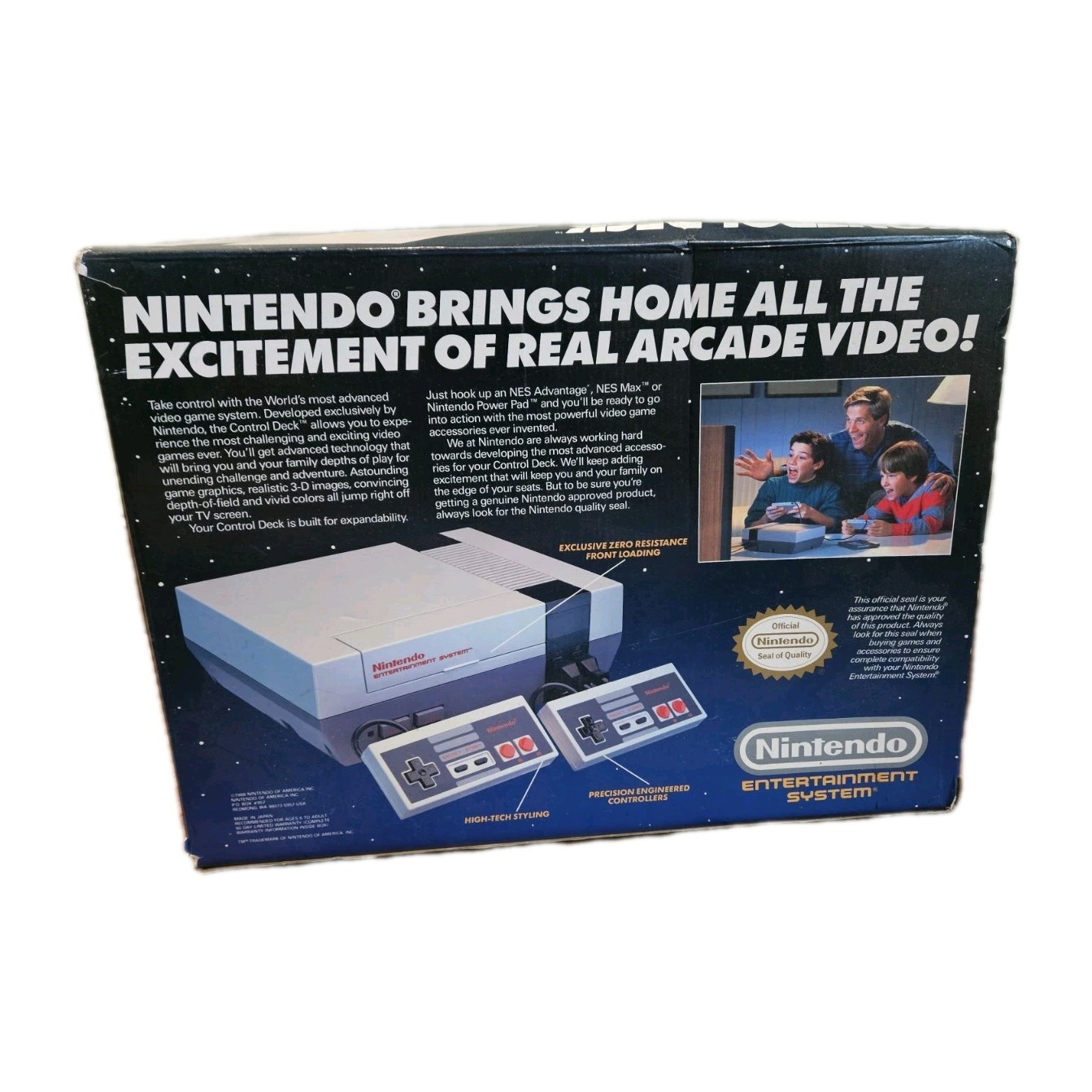 1985 Nintendo Entertainment System NES-001 w/ 2 Controllers + Ninja Turtle Game