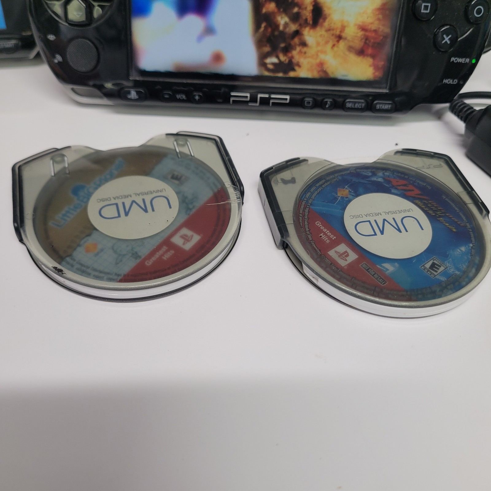 Sony PSP-3001 & PSP-1001 System Bundle W/ Storage, Game, DVD and Charger Read!