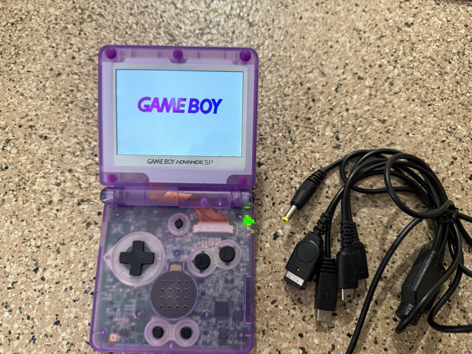 TRANSPARENT CLEAR EXTREME PURPLE GAME BOY ADVANCE SP BACKLIT BACKLIGHT IPS
