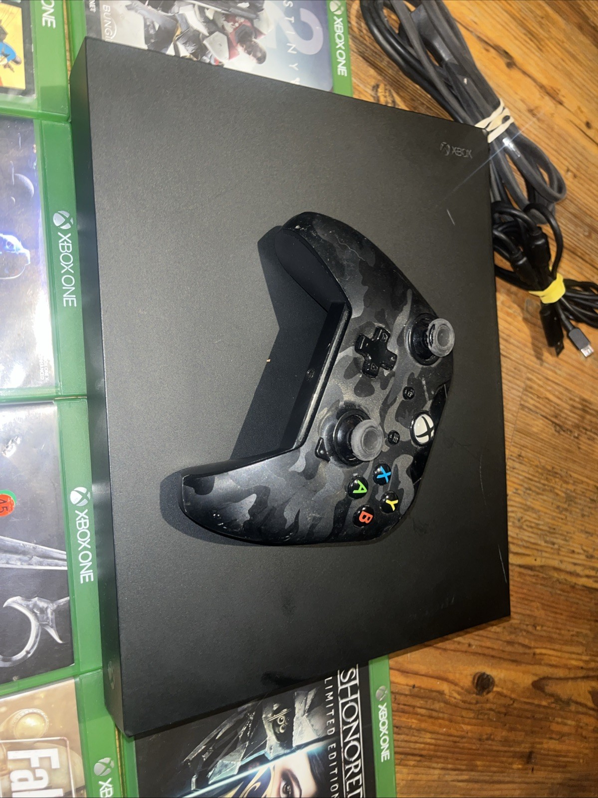Microsoft Xbox One X 1TB Black Console 1 Controller 10 Games Bundle