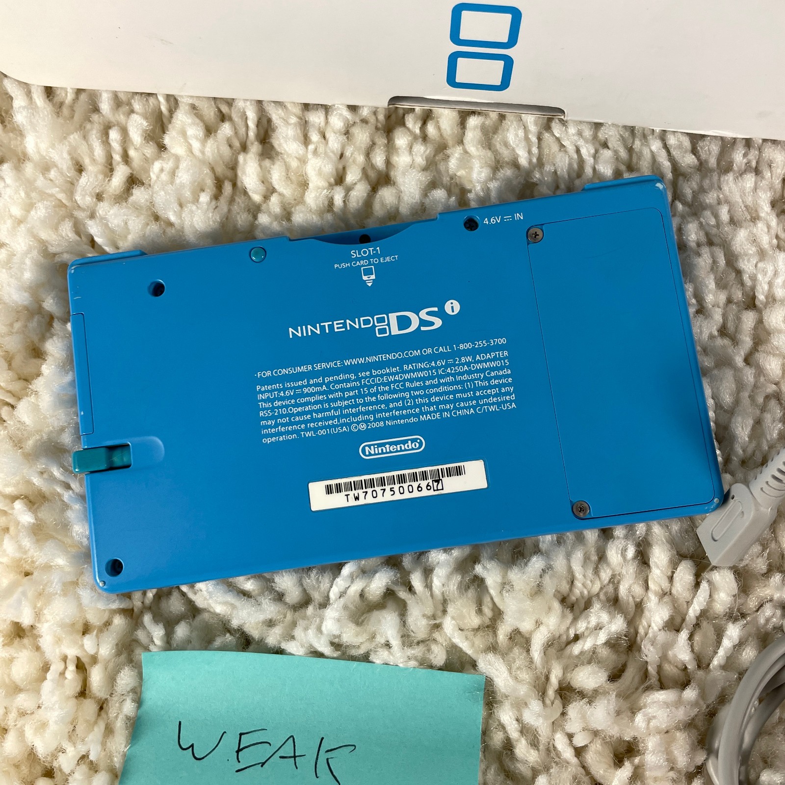 Nintendo DSi Teal Blue Handheld Console System TWL-001 Complete in Box Read