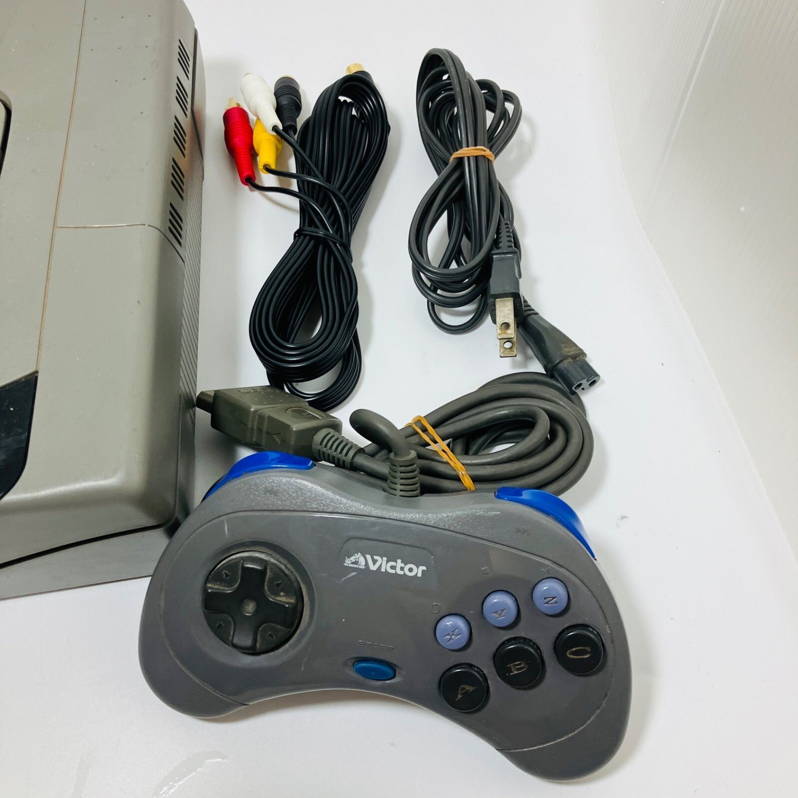 SEGA Saturn Console Controller set Gray HST-3200 Cable Tested Japanese System SS