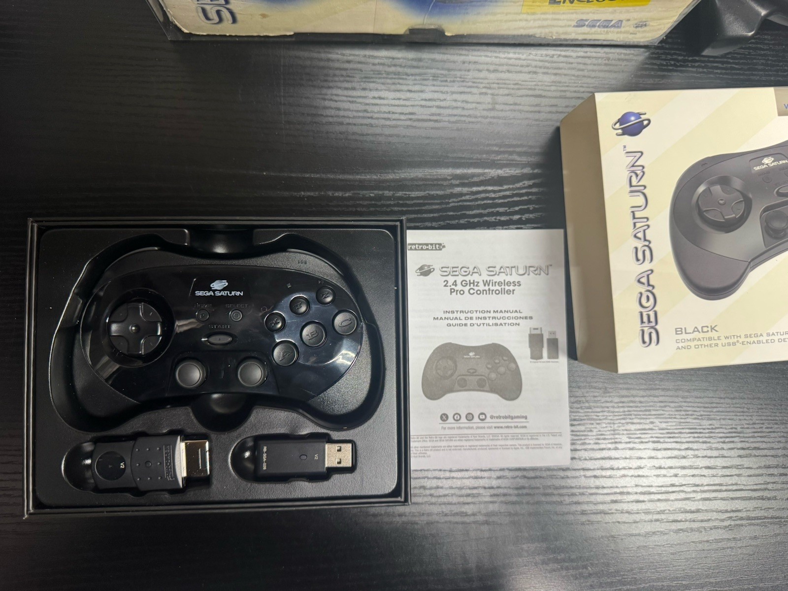 SEGA Saturn Home Console – Black w/ Cardboard, Inserts & 3 Controllers