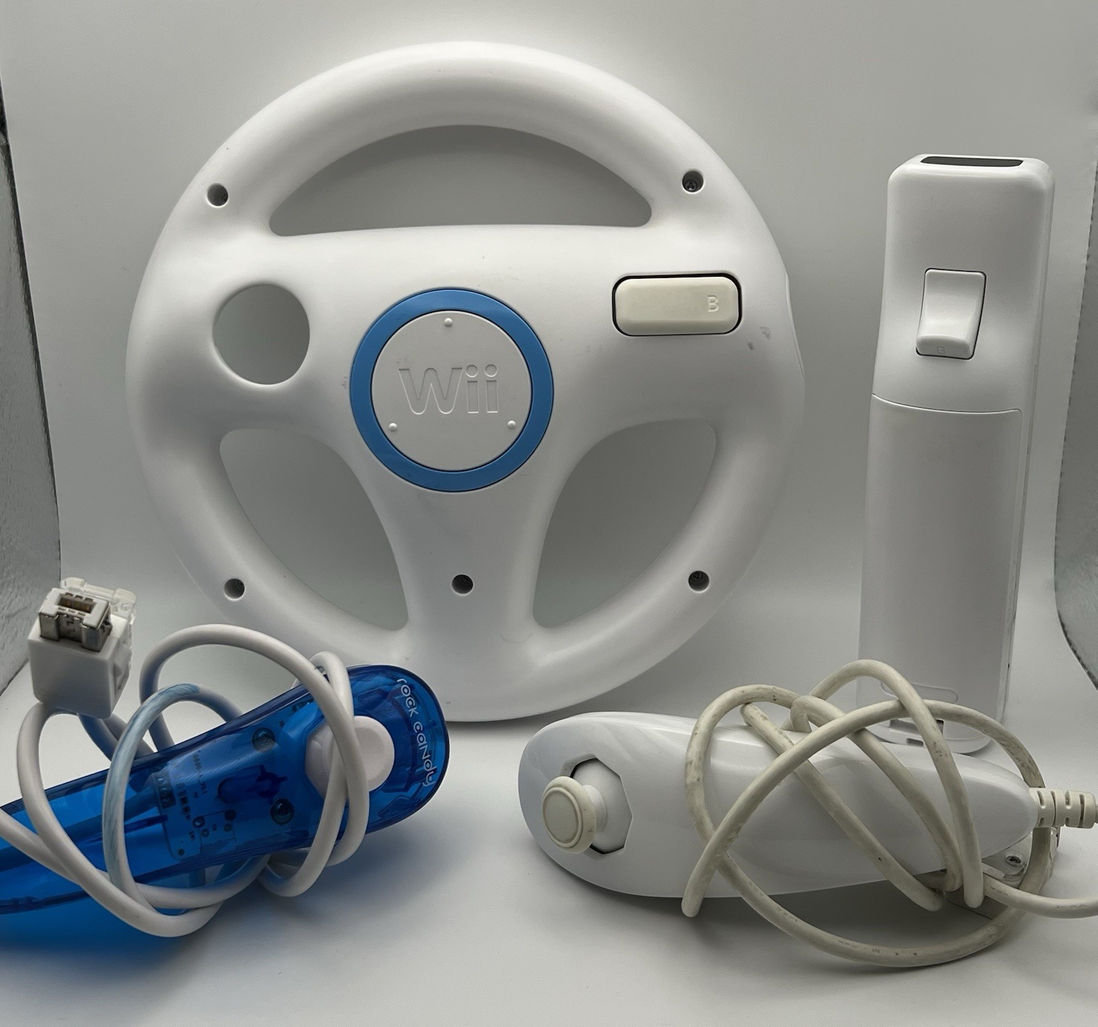 Nintendo Wii Console RVL-001 + 7 Game Lot Controller Cords Wheel – WORKS-TESTED