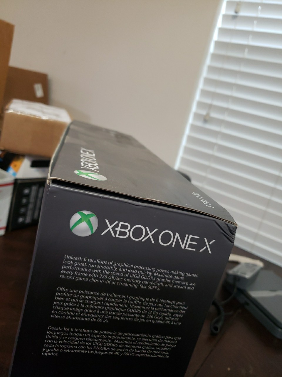 Microsoft Xbox One X Black BOX ONLY Dented Corner Original Receipts Best Buy