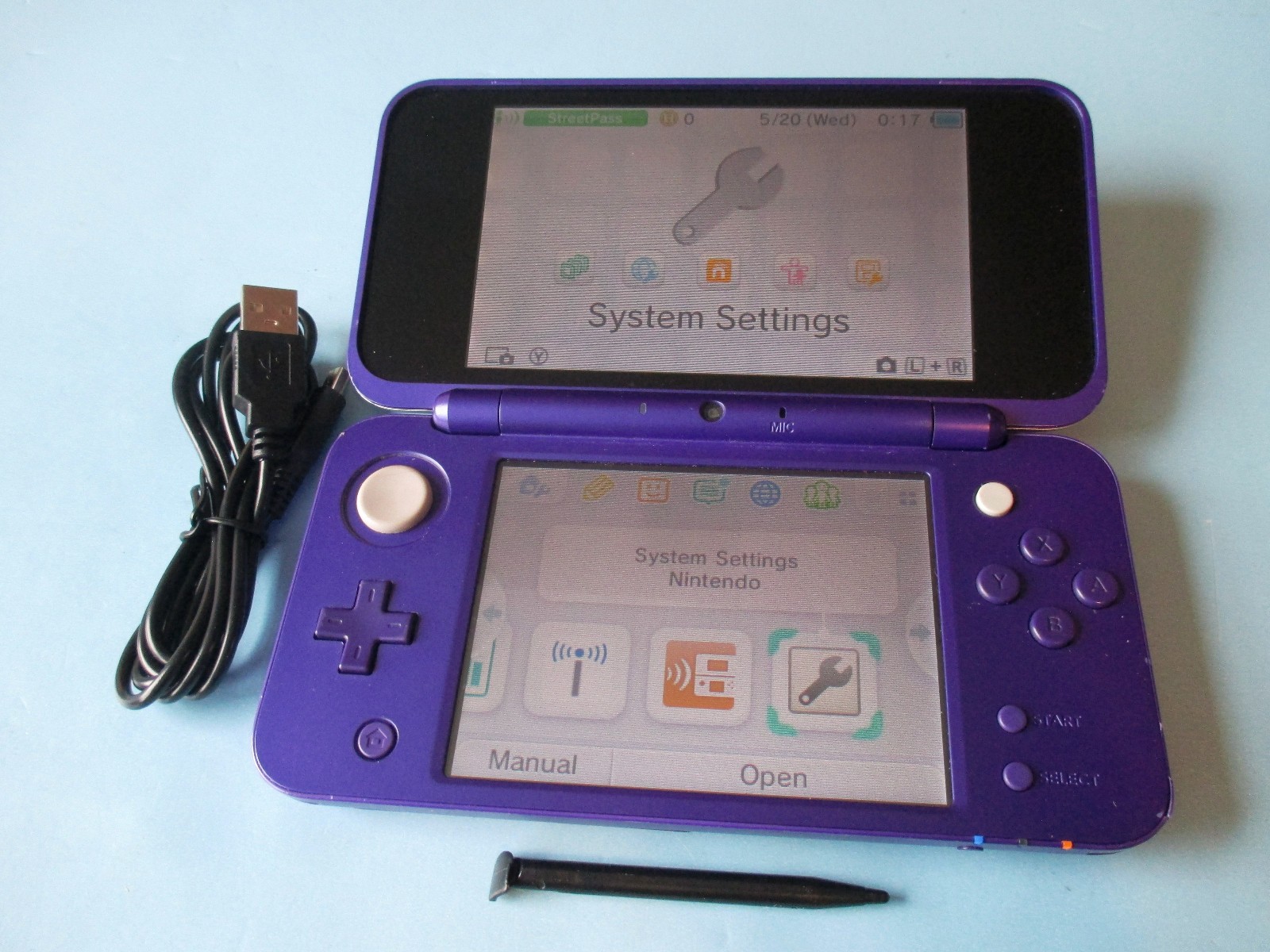 Nintendo 2DS XL Purple & Silver Console System w/Charger FREE Ship!