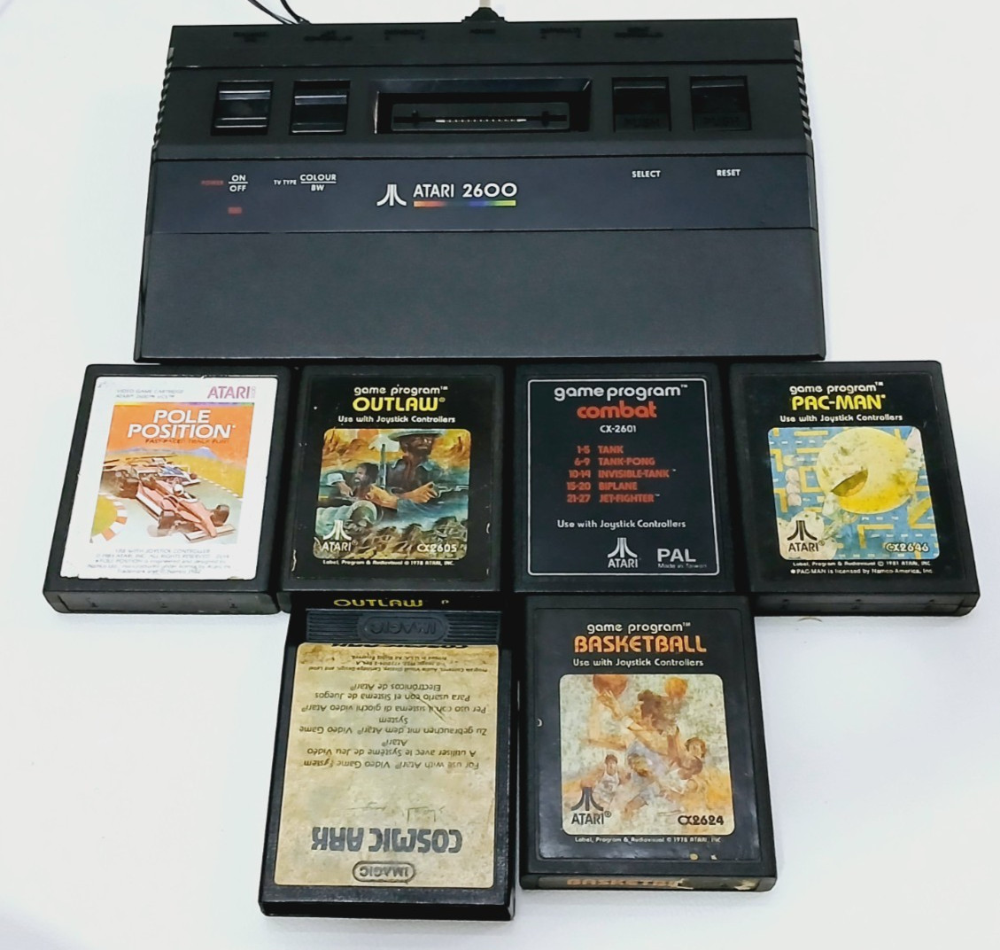 Atari Junior Jr 2600 Vader Black Strip Console with 6 Games. Read Description