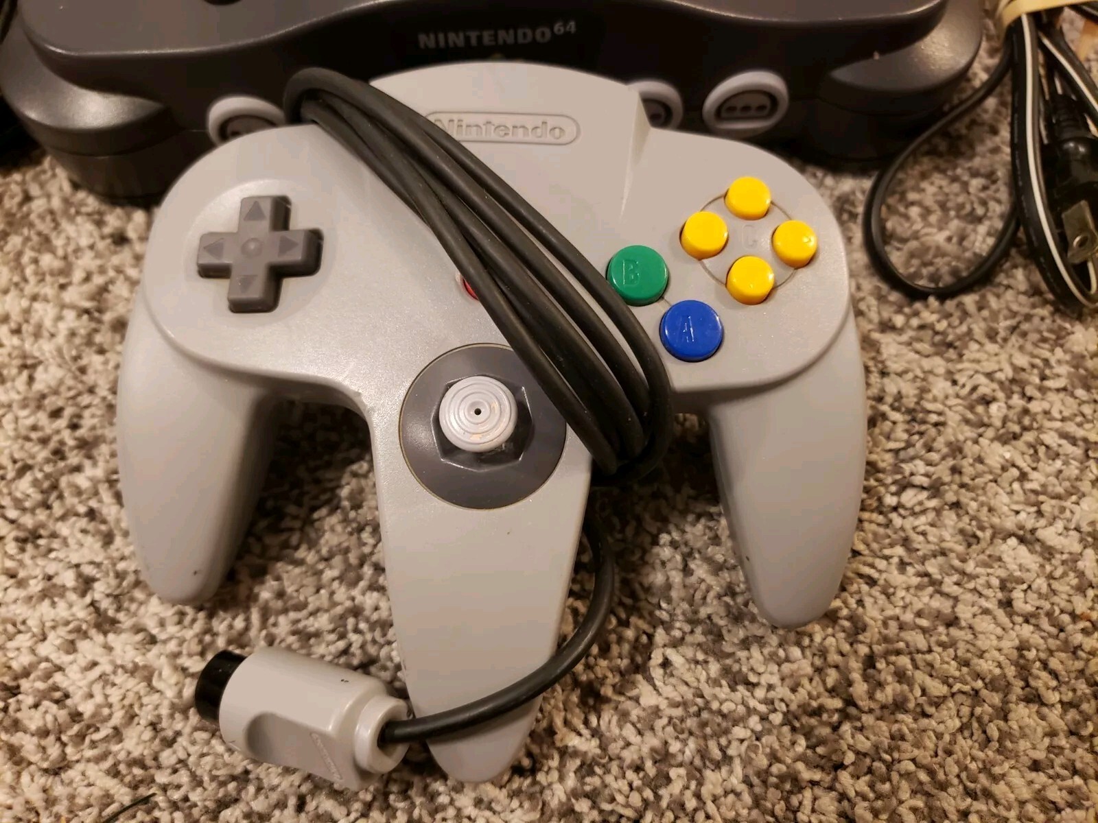 Nintendo 64 N64 System Console w OEM Controller, Jumper Pak ALL OEM CORDS, WORKS