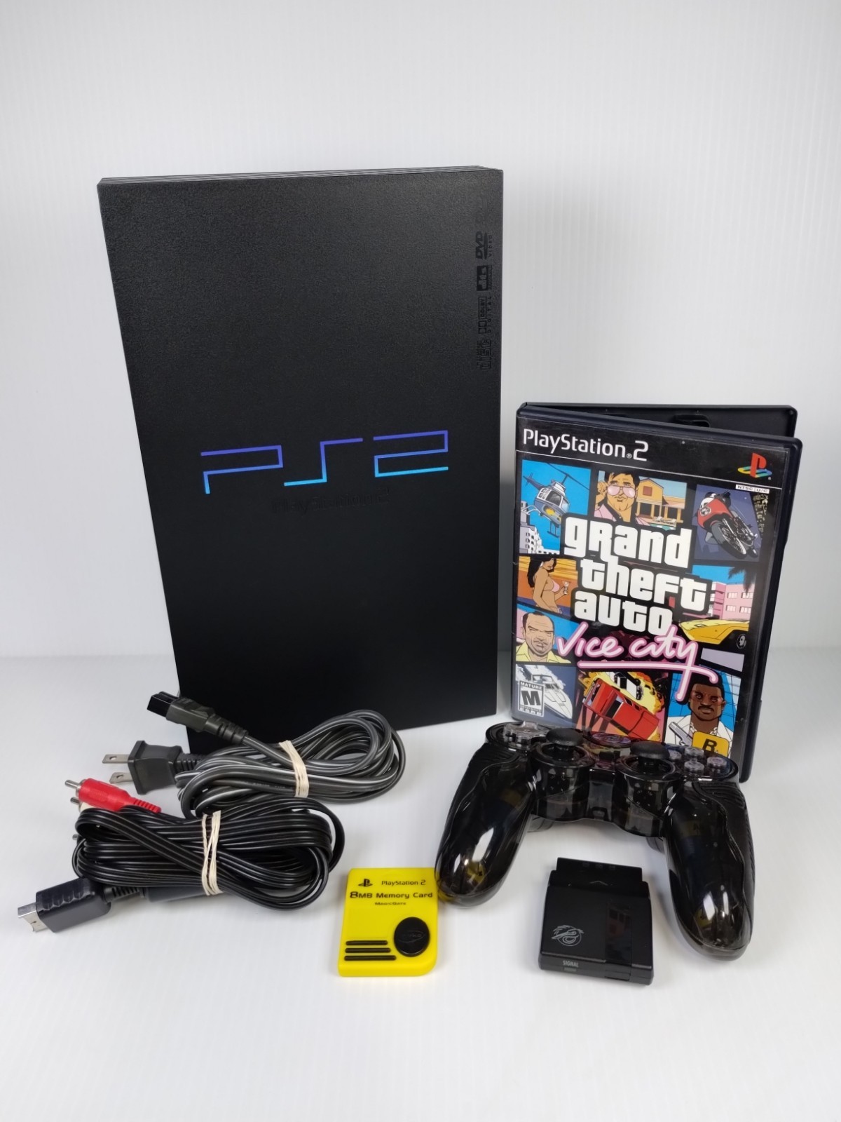 Sony PlayStation 2 FAT Console Wireless Controller Cords Tested Working GTA Vice
