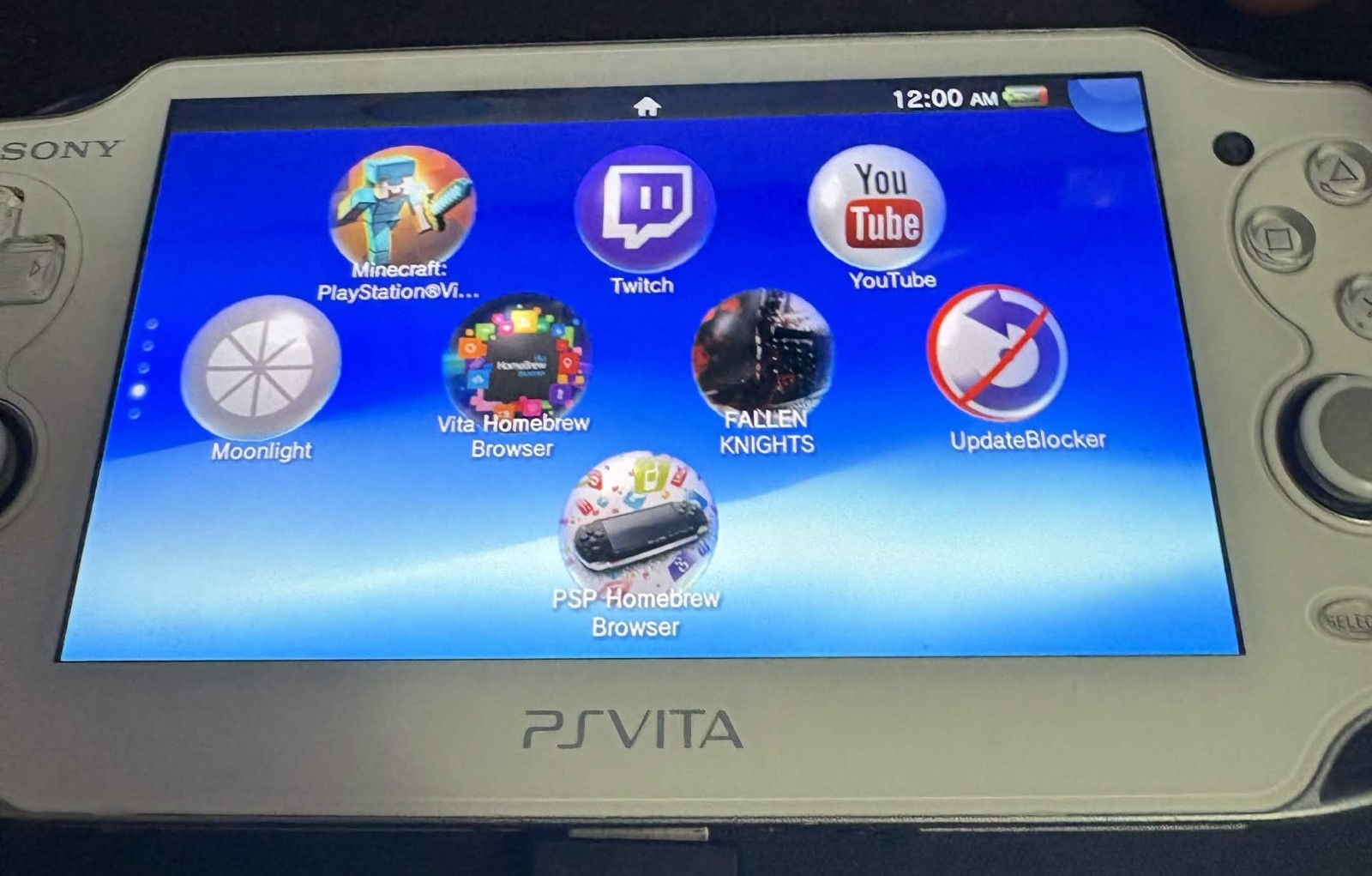 Sony PS Vita PCH-1001 White Handheld Console CFW 3.67