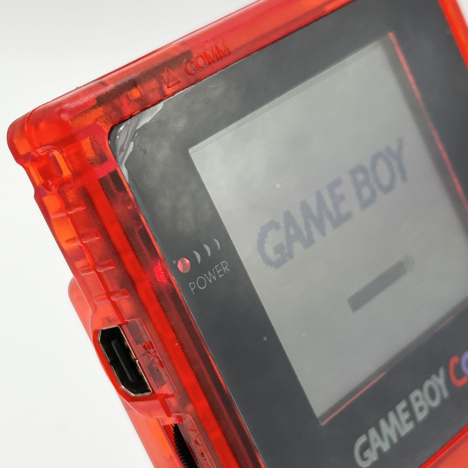 Costomized Gameboy Color Clear Red Handheld System Console New Shell & Screen!