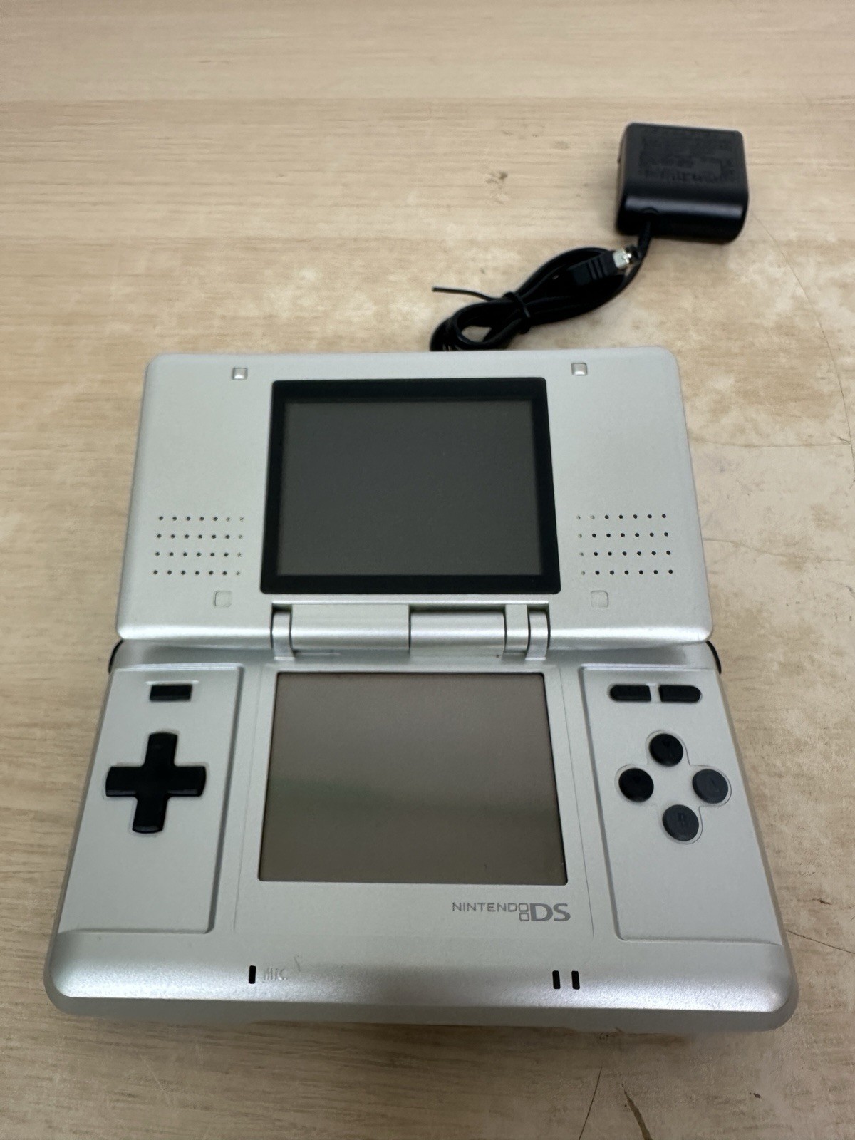Nintendo DS Model NTR-001 w/ Charger – Original Titanium Silver – Tested & Works