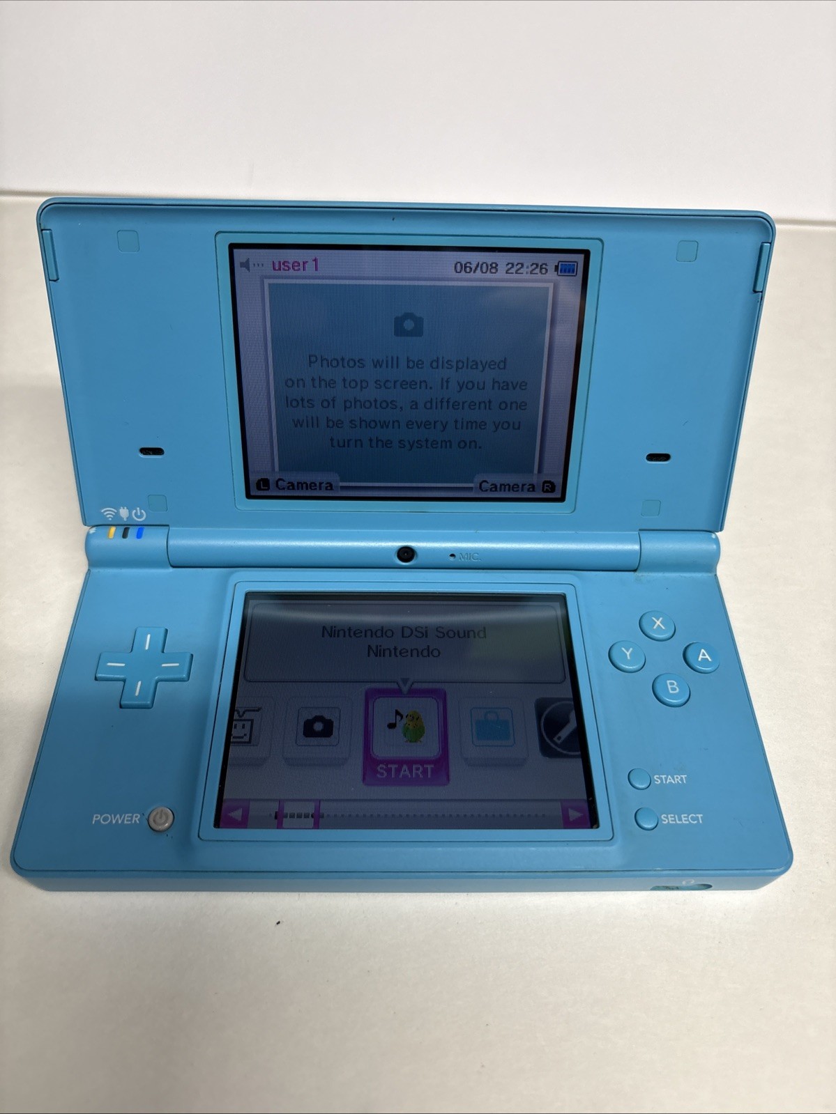 Nintendo DSi Handheld Game Console TWL-001 Teal Blue No Charger Or Stylus Tested