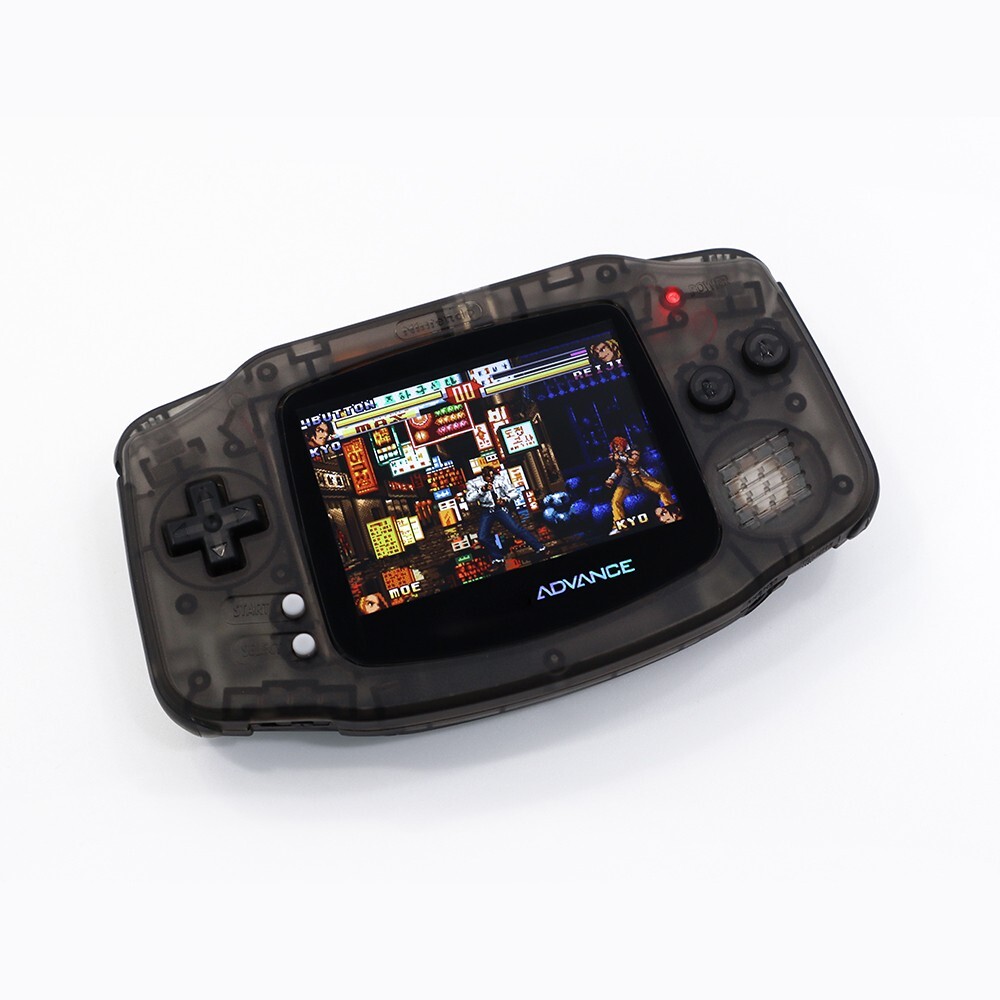 Clear Black Game Boy Advance Console with IPS V2 10 Backlight levels LCD Mod Kit