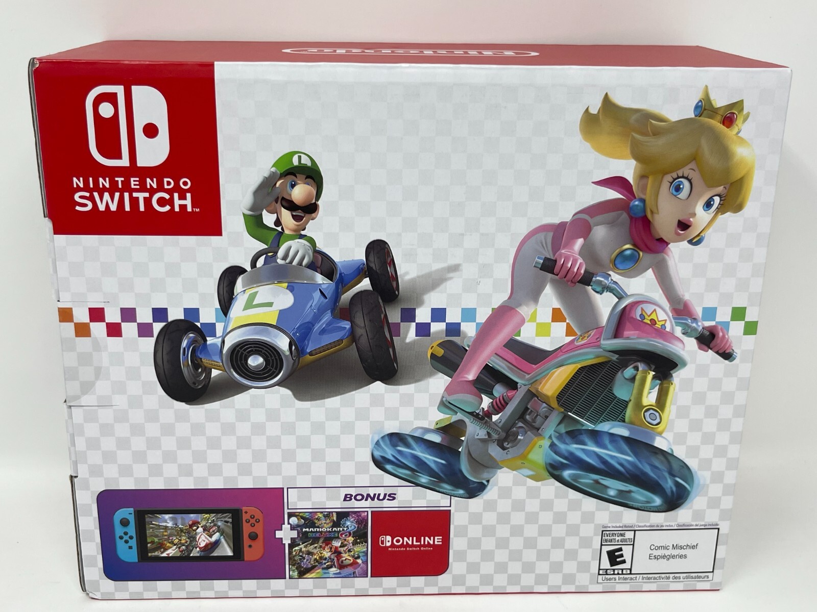 Nintendo Switch Mario Kart 8 Deluxe Bundle Neon Blue & Neon Red Joy-Con Game Dow