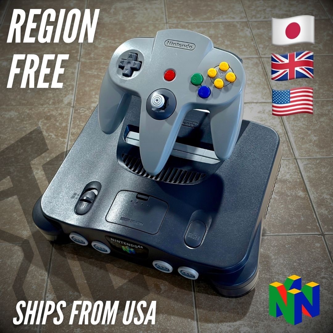 Nintendo 64 Console CIB Japan Region Free Plays USA JPN PAL N64 1 Year Warranty