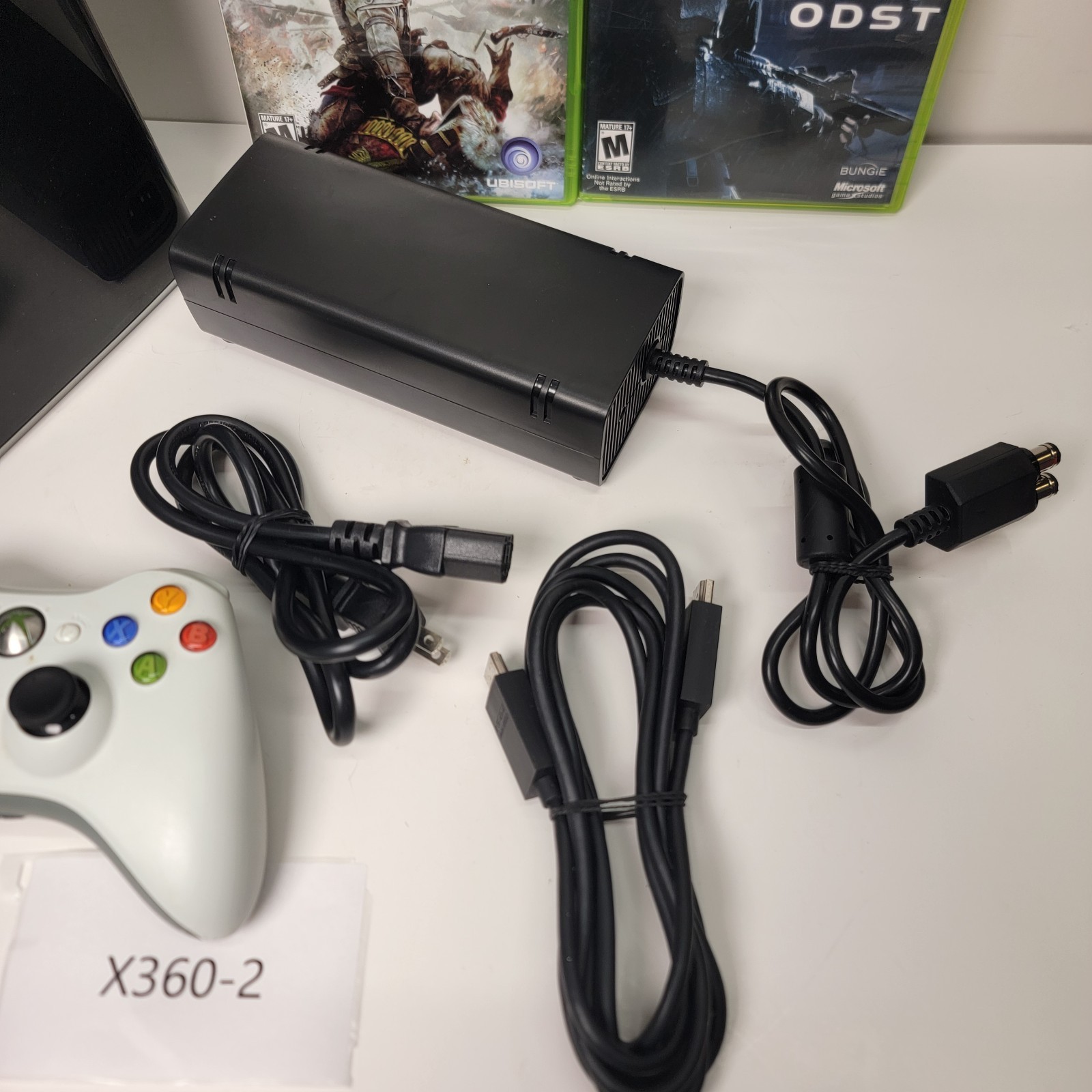 Xbox 360 Slim 250GB Console Bundle Controller 2 Games Tested and Working